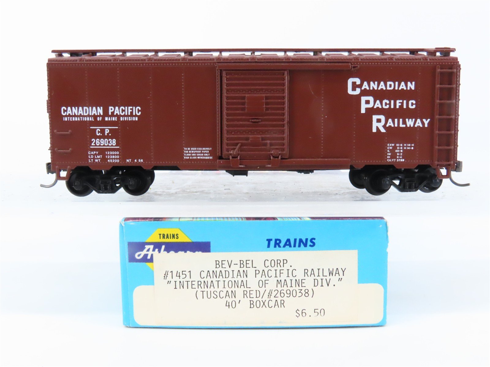 HO Scale Athearn Bev-Bel #1451 CP Canadian Pacific 40' Box Car #269038 - BUILT