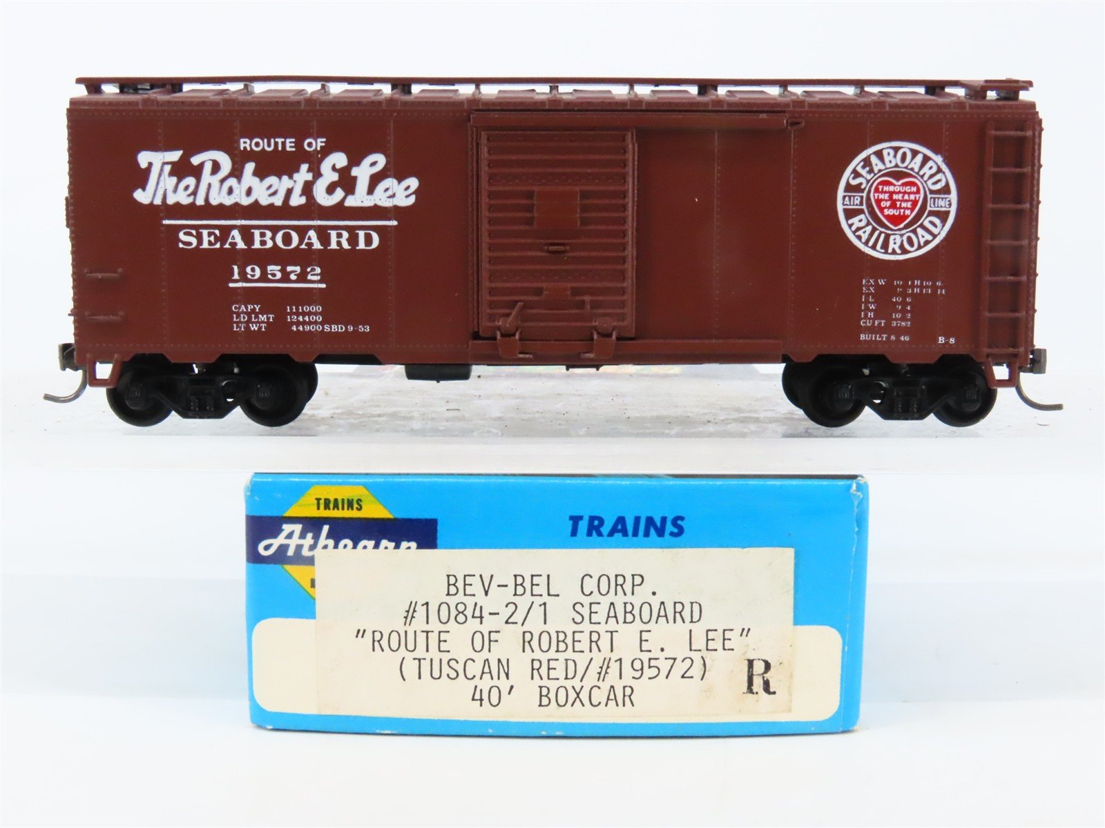 HO Scale Athearn Bev-Bel 1084-2/1 SAL Seaboard "Robert E Lee" 40' Box Car #19572