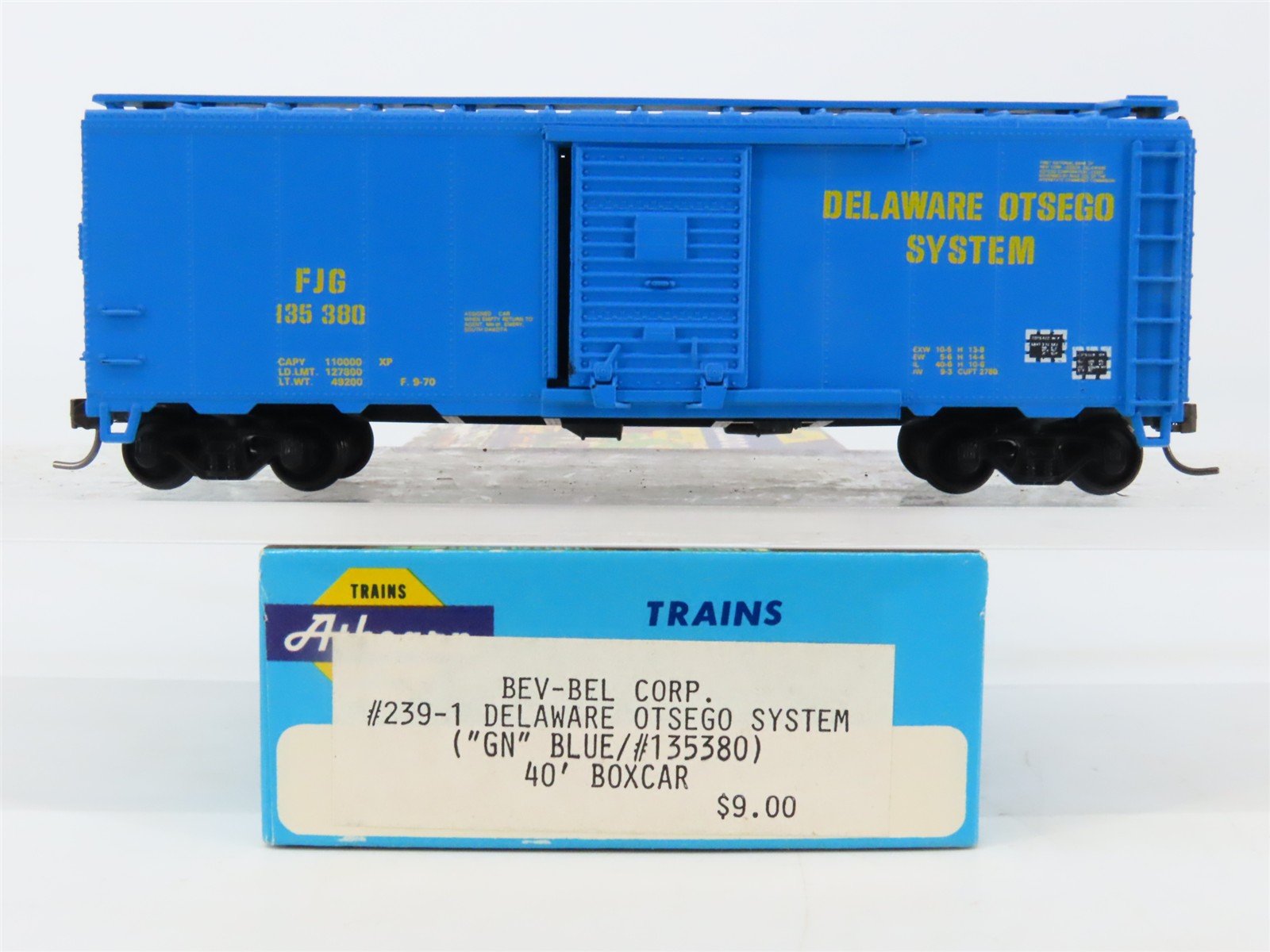 HO Scale Athearn Bev-Bel 239-1 FJG Delaware Otsego System 40' Box Car #135380