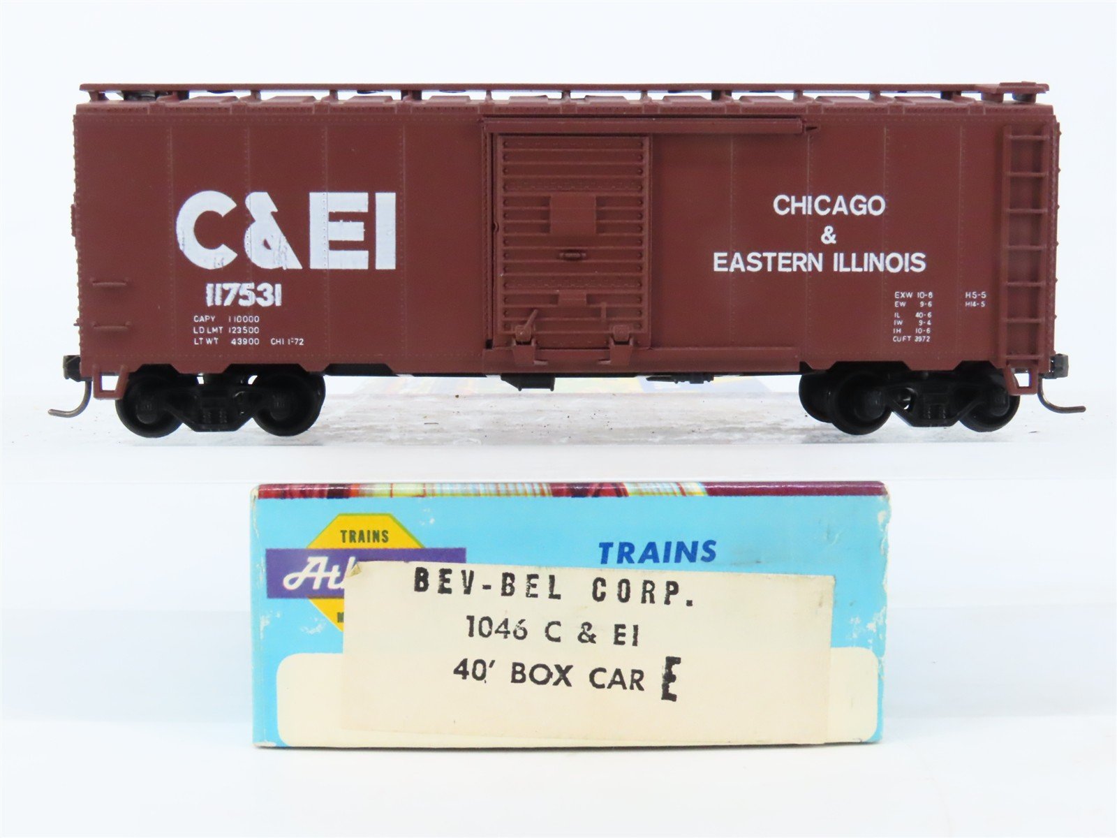 HO Scale Athearn Bev-Bel 1046 C&EI Chicago & Eastern Illinois 40' Box Car 117531