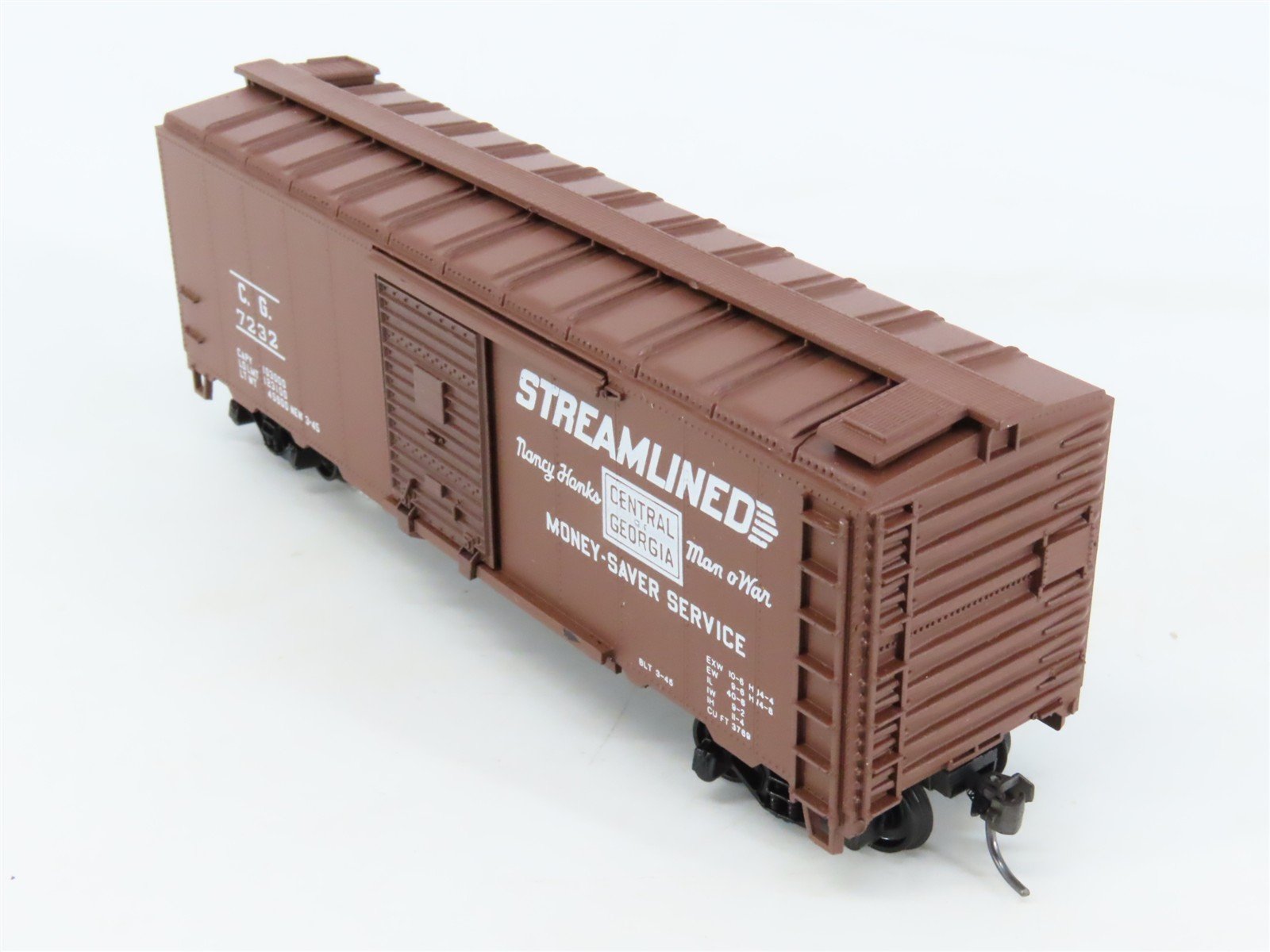 HO Athearn Bev-Bel 1042-1 CG Central of Georgia 40' Single Door Box Car #7232