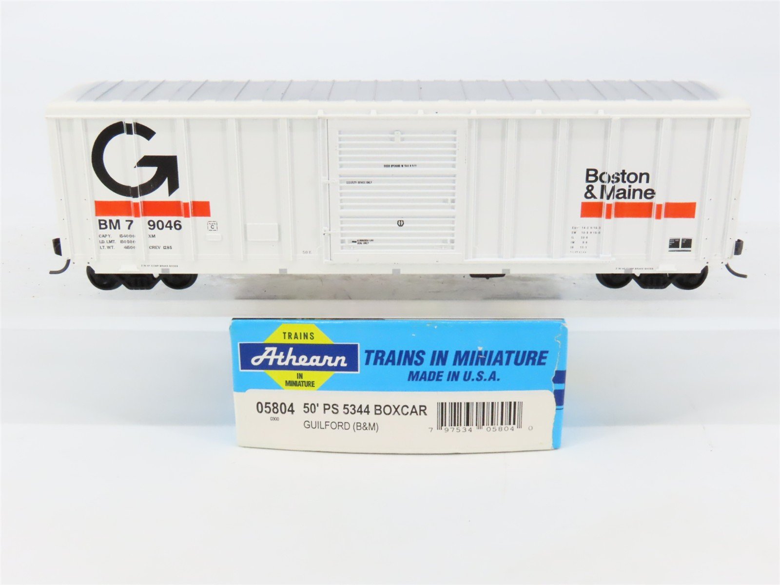 HO Scale Athearn 05804 BM Boston & Maine "Guilford" 50' Box Car #79046 - BUILT
