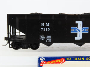 HO Scale Roundhouse LE BM Boston & Maine 3-Bay Hopper #7315 w/ Load - BUILT