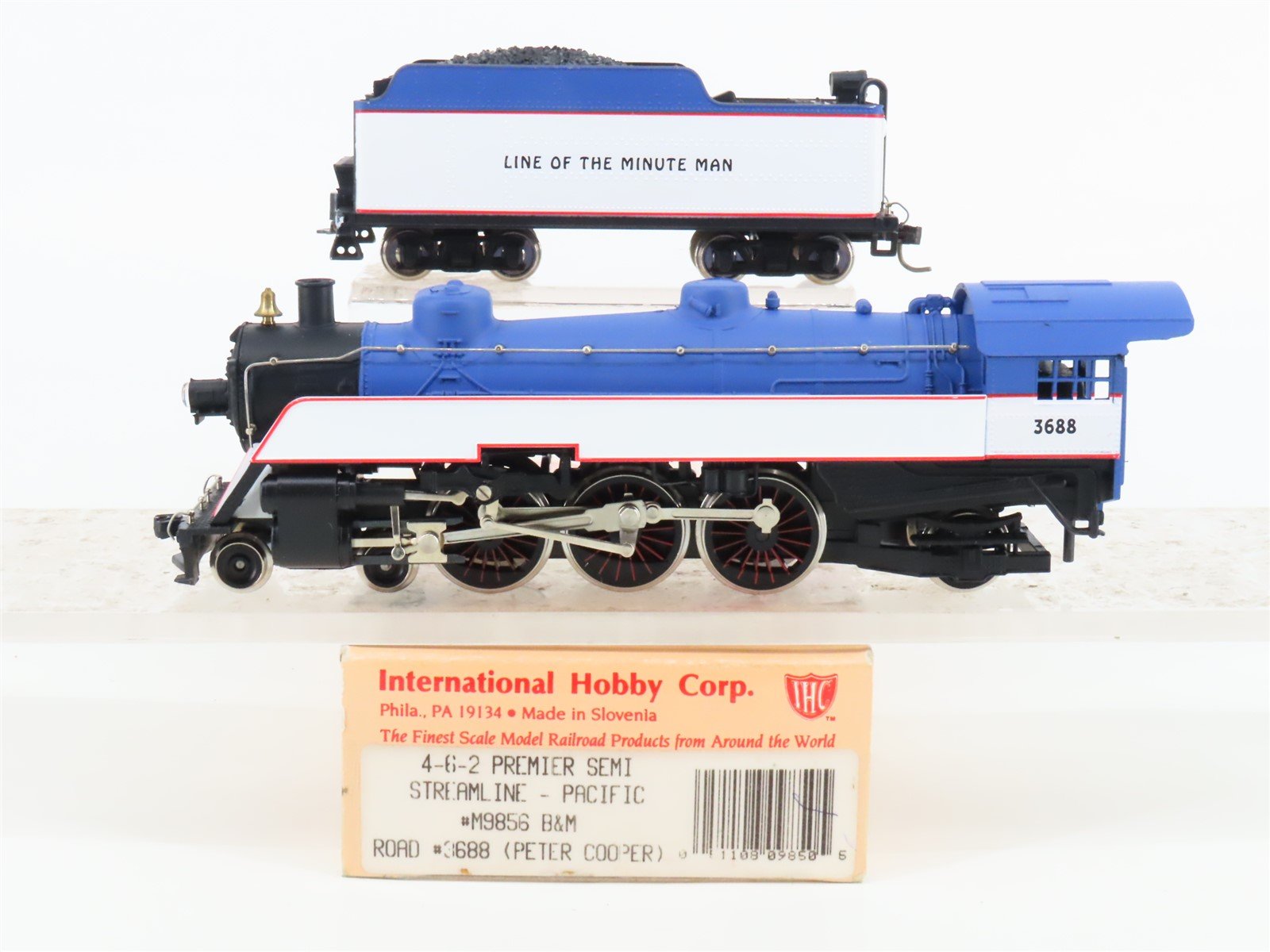 HO Scale IHC M9856 B&M Boston & Maine 4-6-2 Steam Locomotive #3688