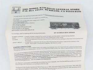 HOn3 Scale The Model Railroad General Store Kit 101 D&RGW Double Deck Stock Car