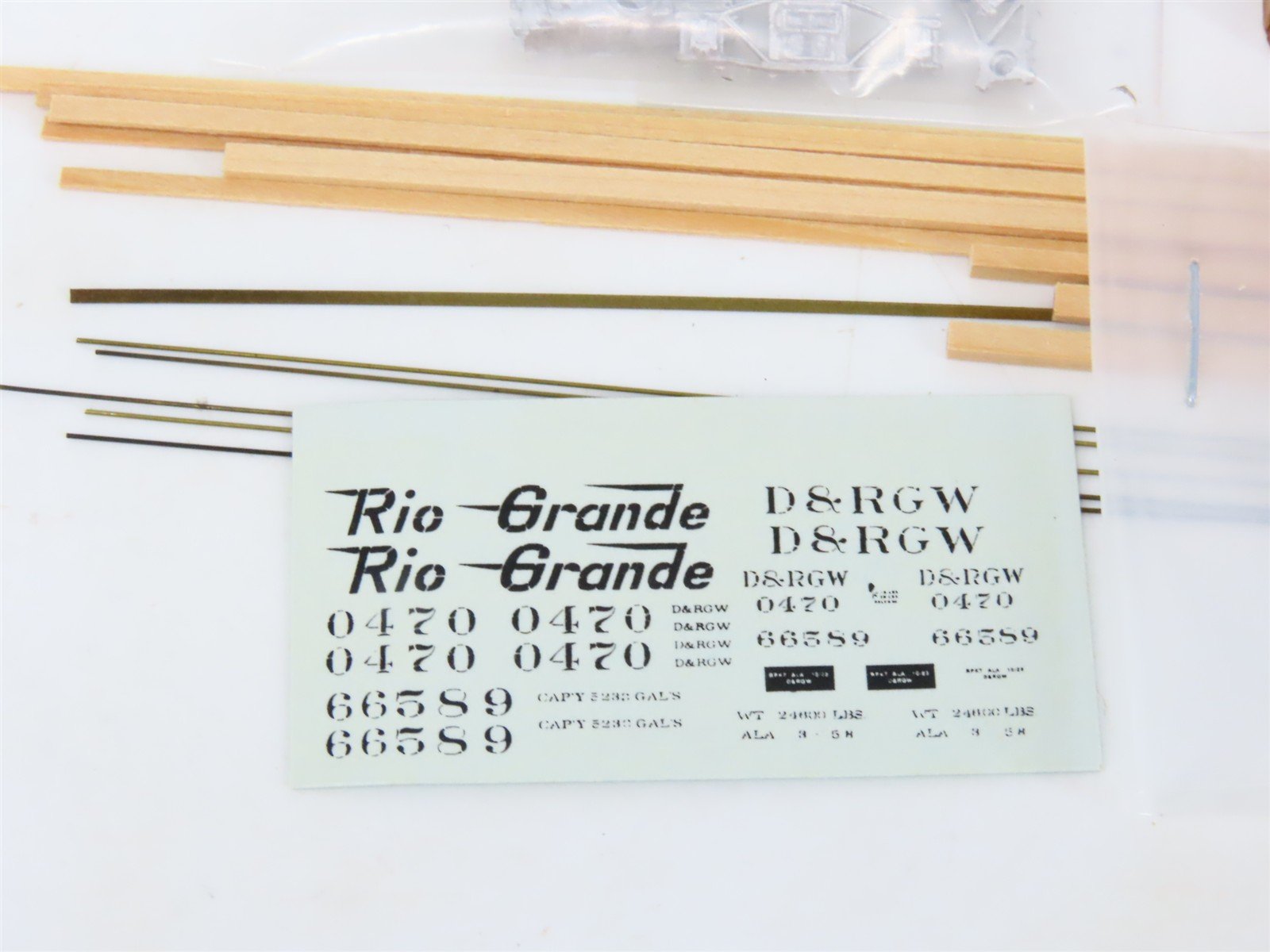 HOn3 Scale Rio Grande Models Kit 0470 D&RGW Rio Grande Water Car