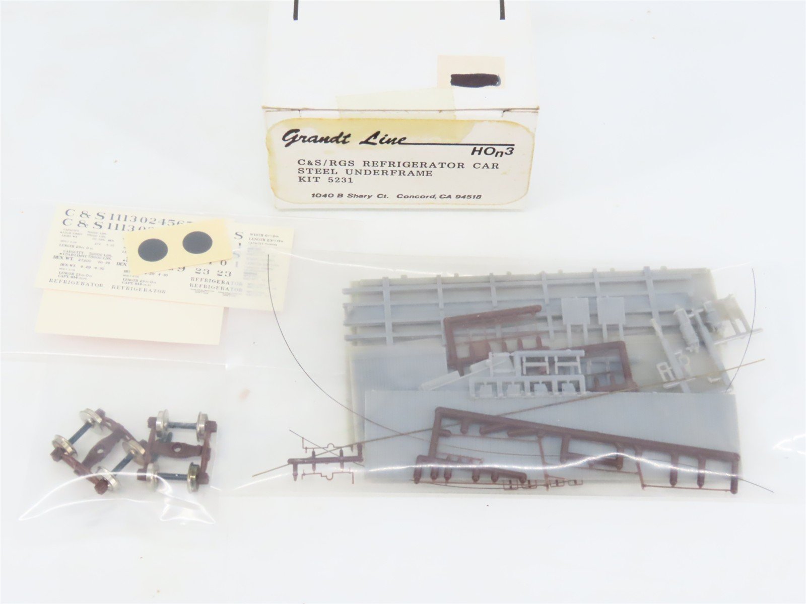 HOn3 Scale Grandt Line Kit 5231 C&S/RGS Reefer w/ Steel Underframe