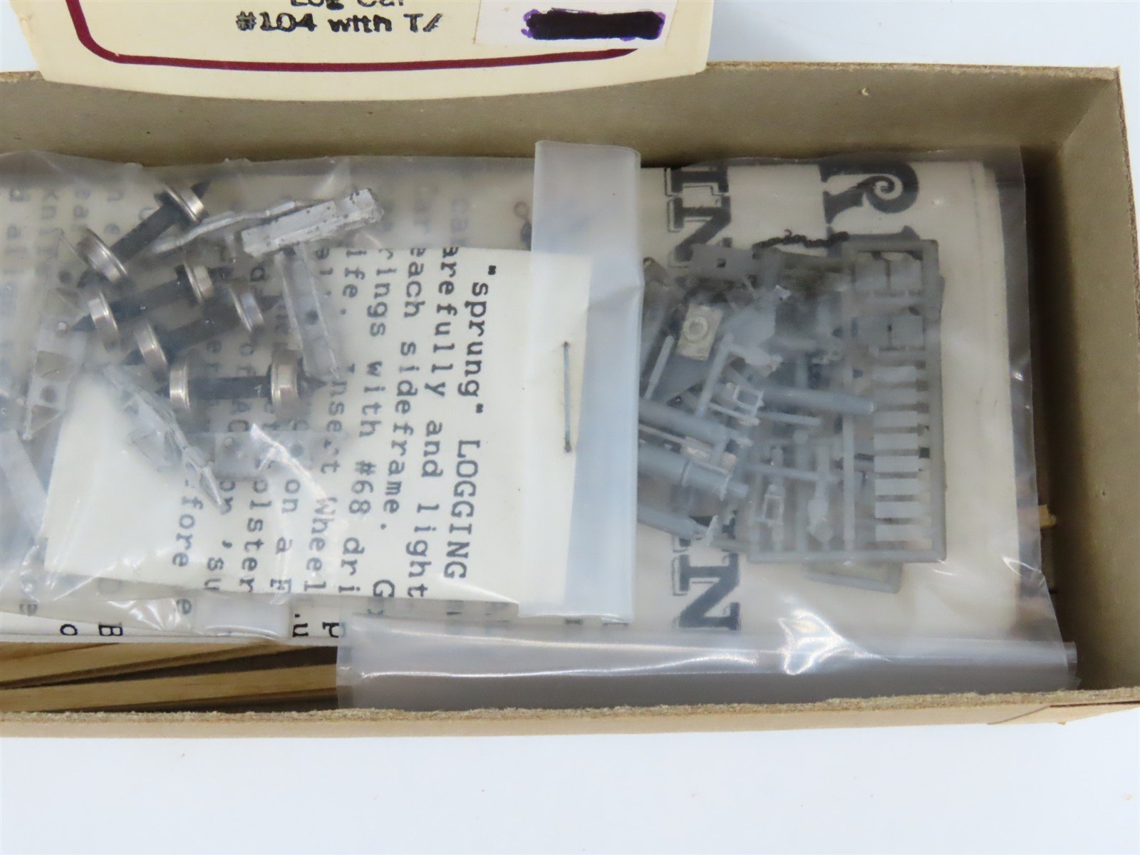 HOn3 Scale Trout Creek Bell-Ute Lumber Line Kit 104 Russel Skeleton Log Car