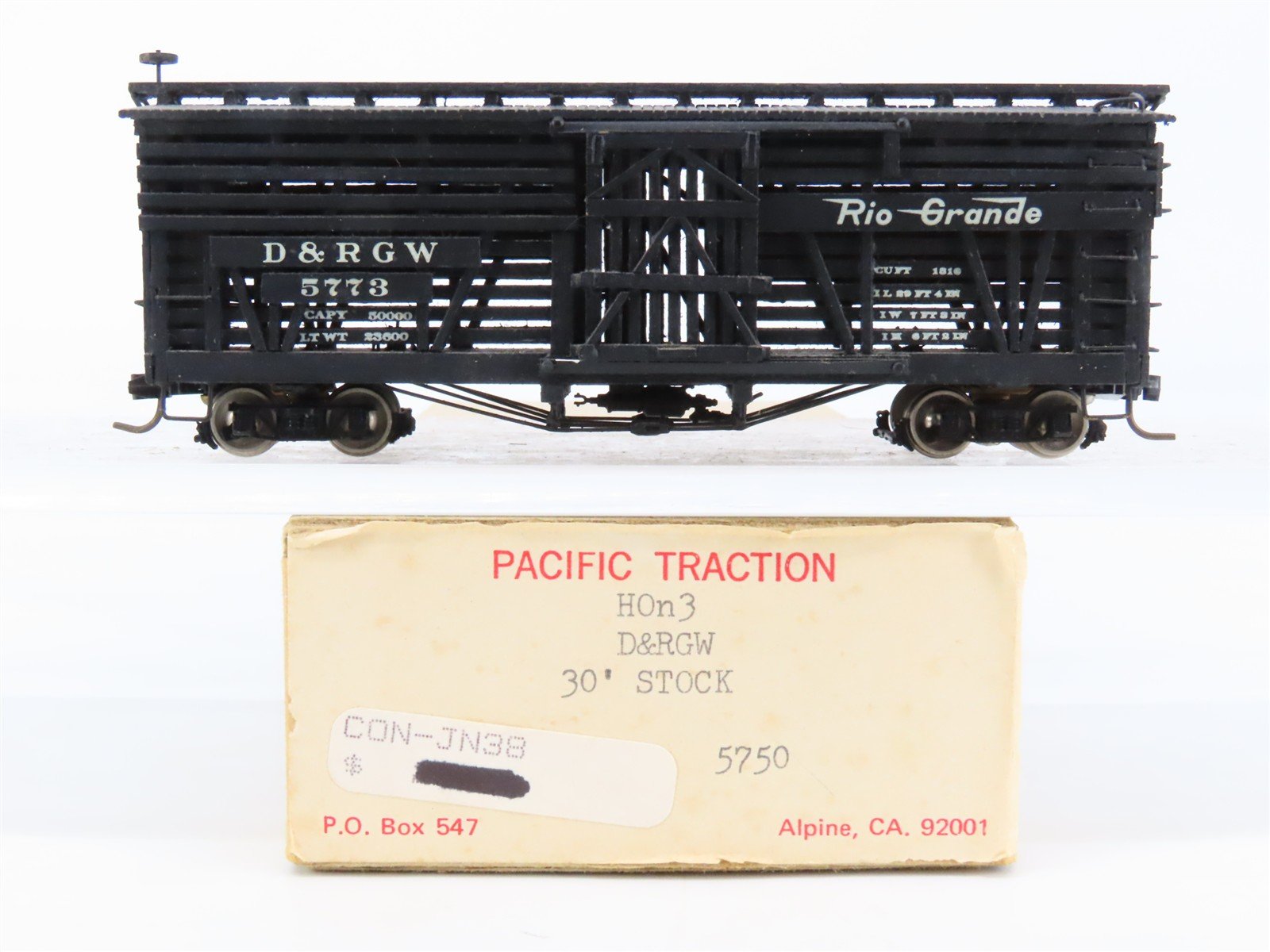 HOn3 Scale Pacific Traction D&RGW Rio Grande Stock Car #5773 - BUILT