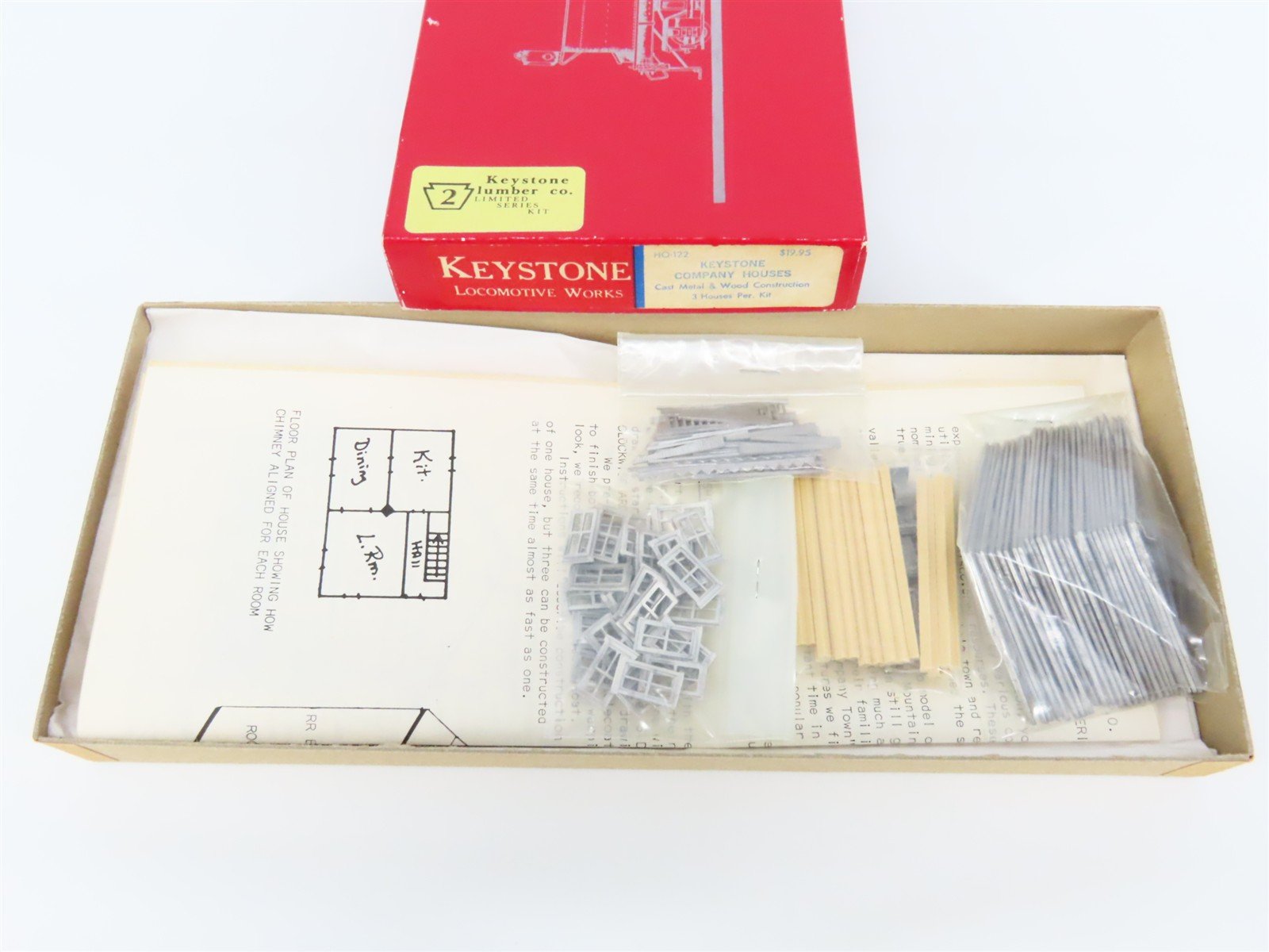 HO 1/87 Scale Keystone Locomotive Works Kit HO-122 Keystone Company Houses