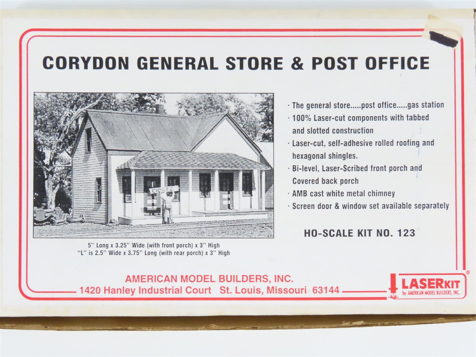 HO American Model Builders LaserKit 123 Corydon General Store & Post Office