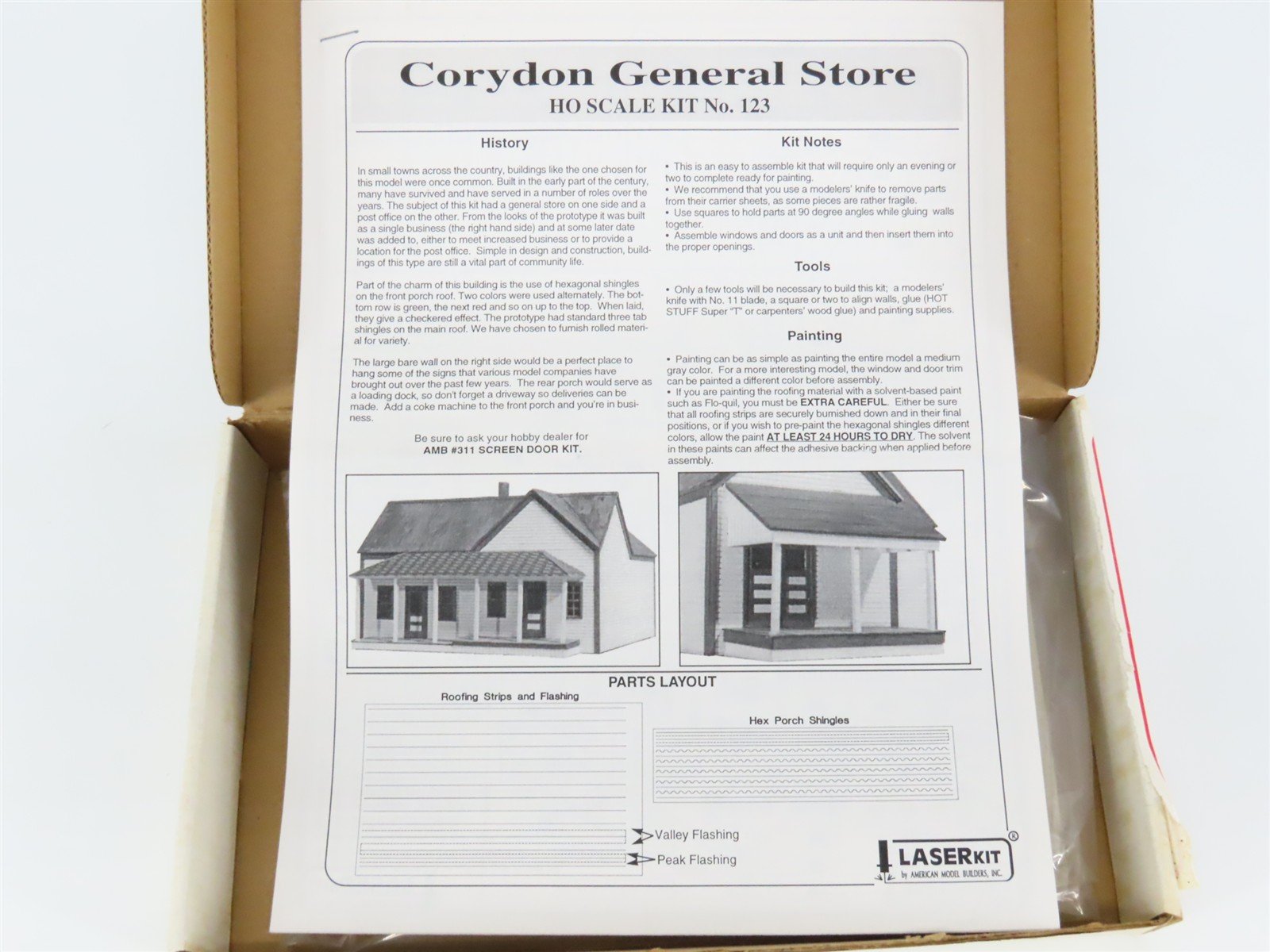 HO American Model Builders LaserKit 123 Corydon General Store & Post Office