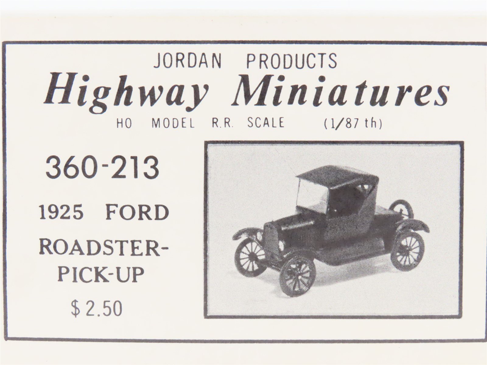 LOT of 4 HO Jordan Highway Miniatures Kits 1920s Ford & Essex Cars & Pick-Up