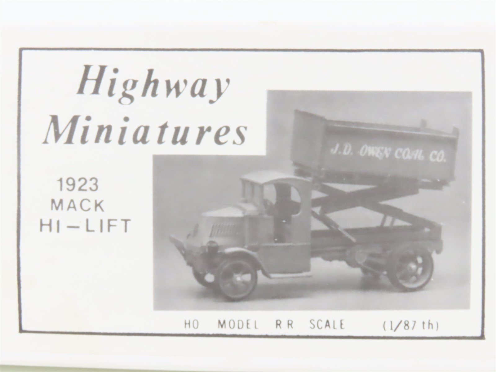 LOT of 3 HO Jordan Highway Miniatures Kits 1920s Mack Hi-Lift & Ford Mail Trucks