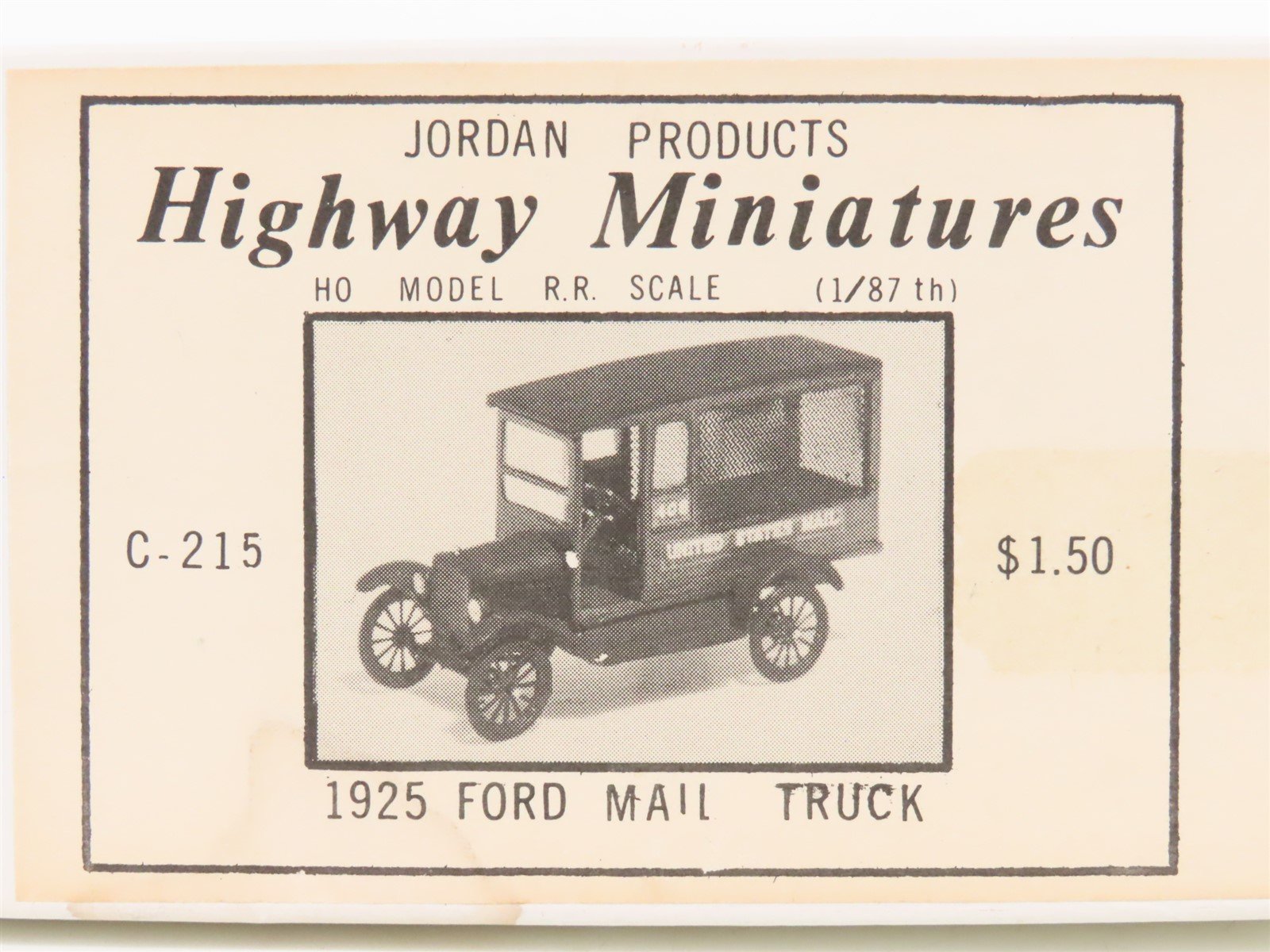 LOT of 3 HO Jordan Highway Miniatures Kits 1920s Mack Hi-Lift & Ford Mail Trucks