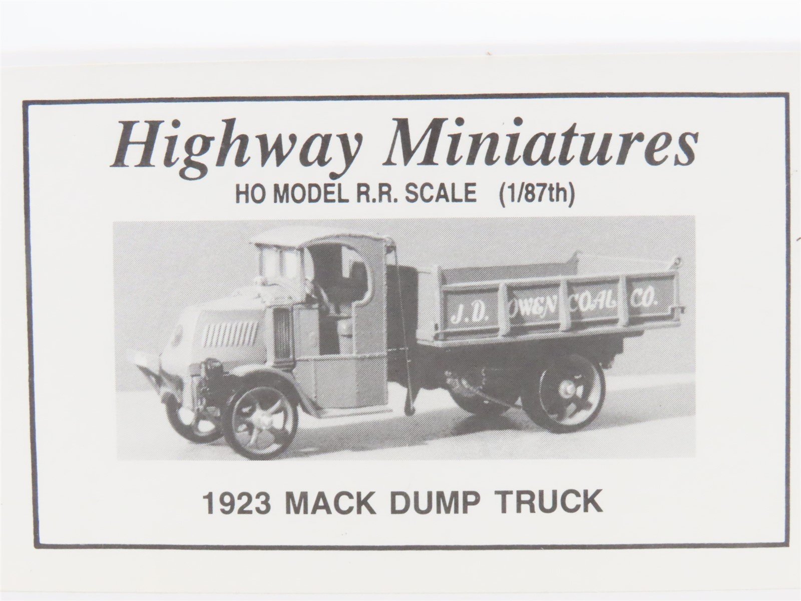 LOT of 4 HO Jordan Highway Miniatures Kits 1920s Ford & Mack Assorted Trucks