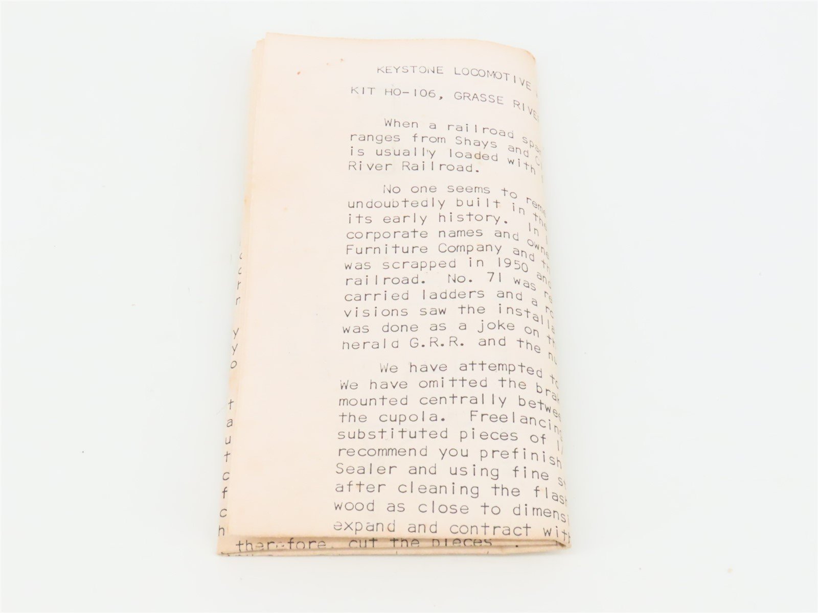 HO Scale Keystone HO-106 Die-Cast Grasse River Caboose Kit