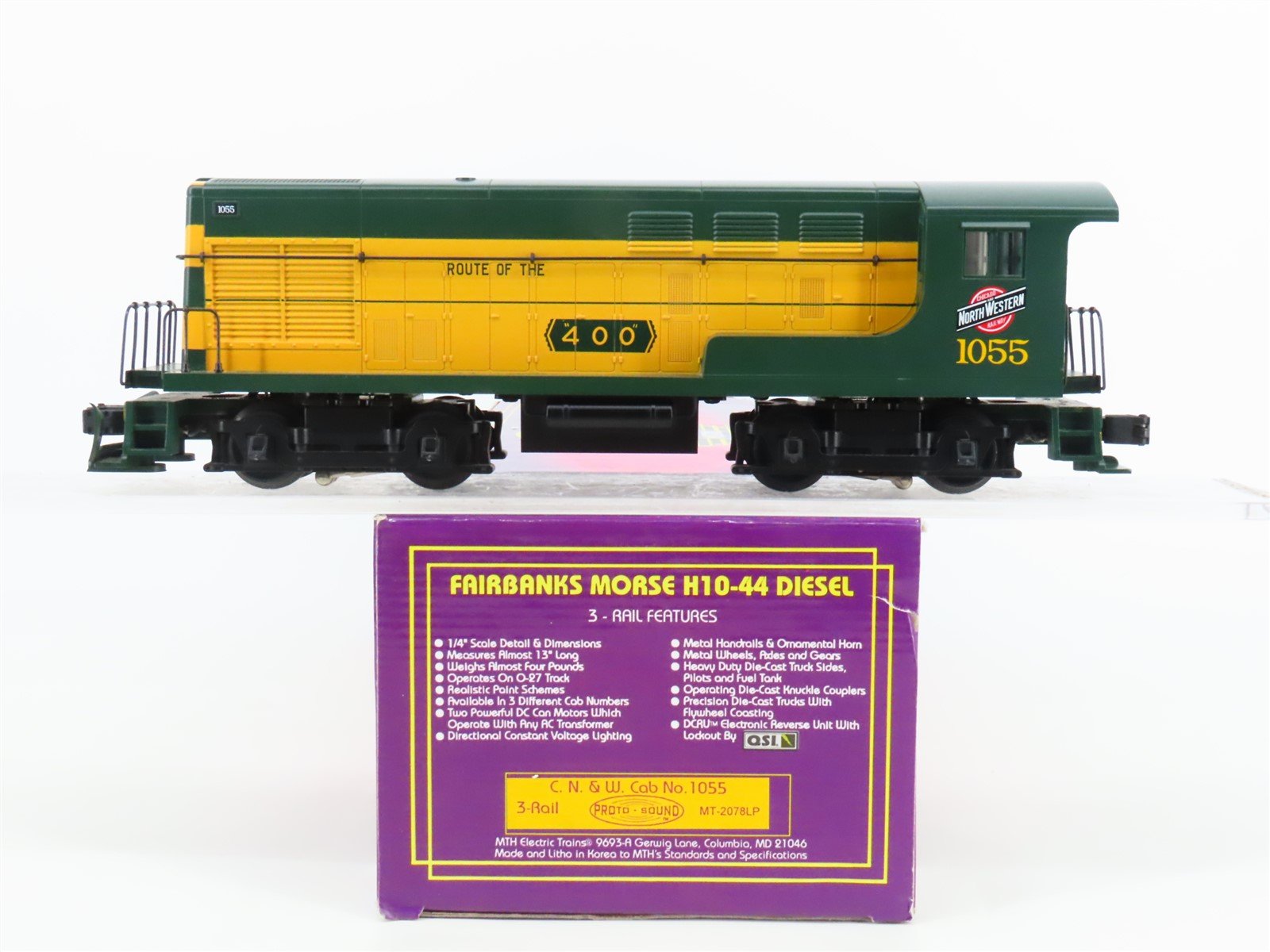 O 3-Rail MTH MT-2078LP CNW Chicago & Northwestern H10-44 Diesel #1055 wSound