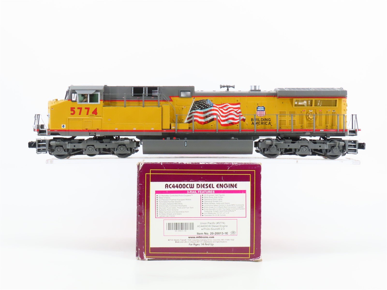 O Gauge 3-Rail MTH 20-20013-1E UP Union Pacific AC4400CW Diesel #5774 w/Sound
