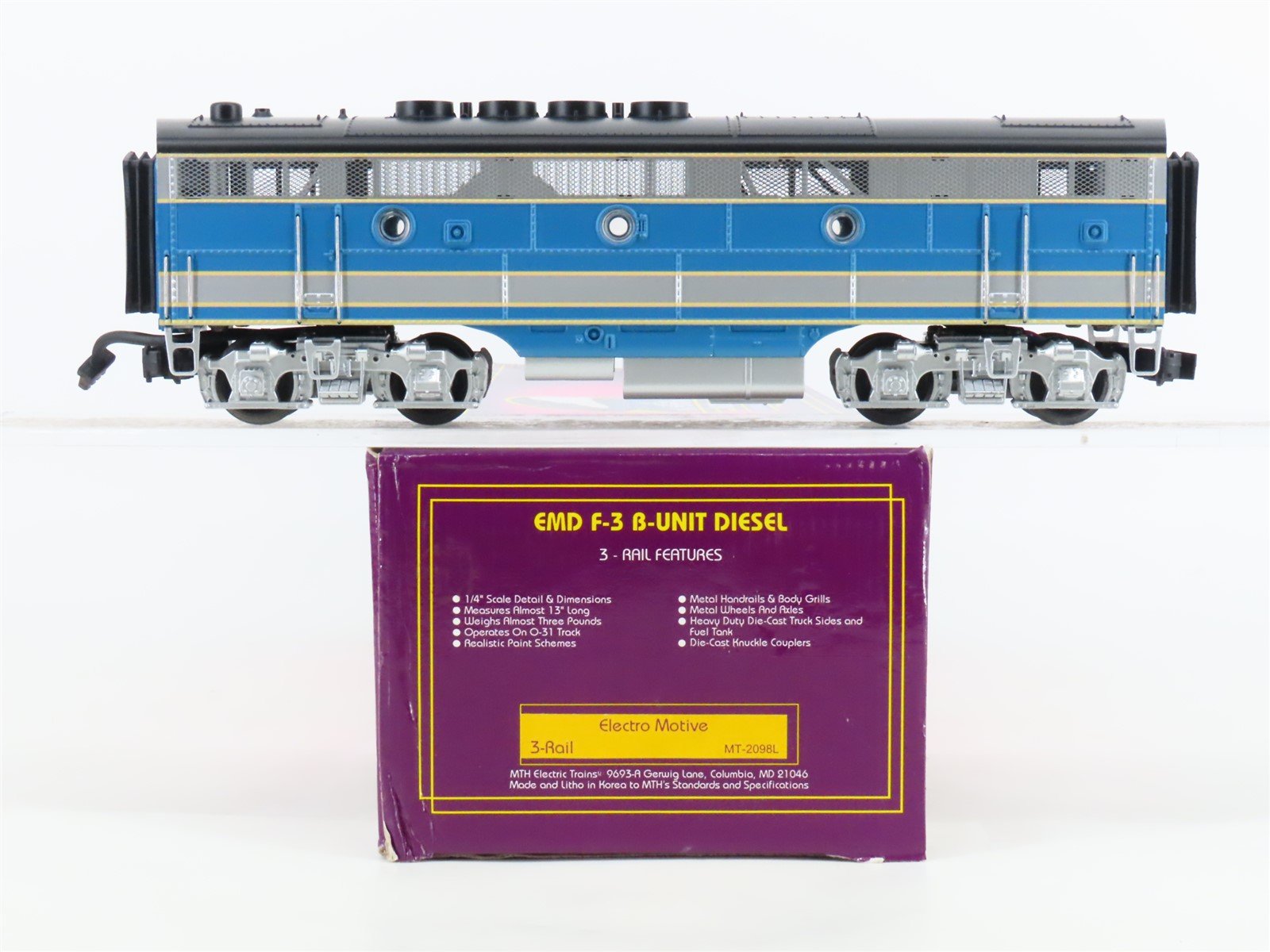 O Gauge 3-Rail MTH MT-2098L Electro-Motive F3B Diesel Locomotive UNPOWERED