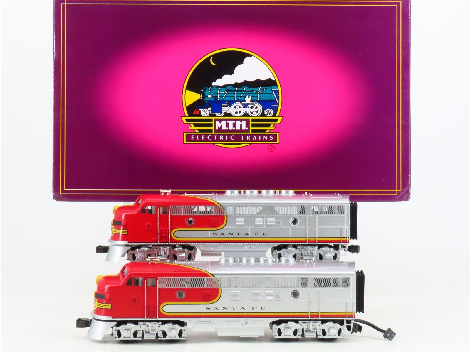 O Gauge 3-Rail MTH MT-2151LP ATSF Santa Fe F3 A/A Diesel Locomotive Set