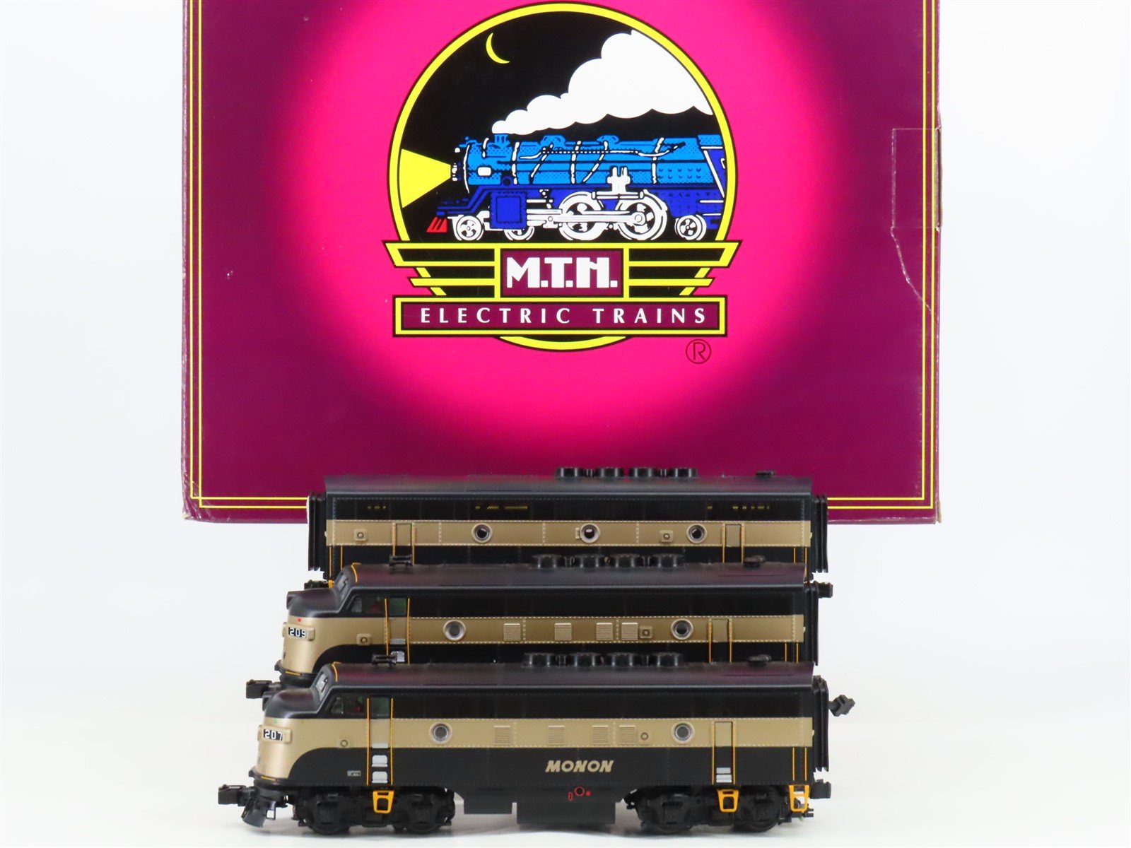 O Gauge 3-Rail MTH 20-2697-1 CIL Monon F3 A/B/A Diesel Locomotive Set