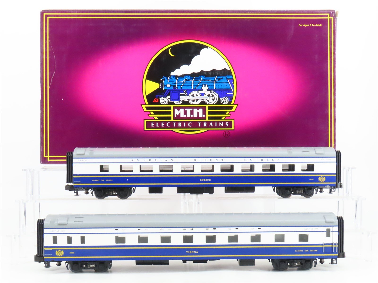 O Gauge 3-Rail MTH 20-66009 Orient Express Sleeper/Diner Passenger 2-Car Set