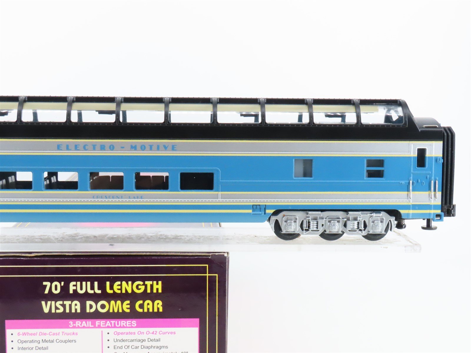 O 3-Rail MTH 20-6734 Electro-Motive 70' Vista Dome Passenger Car 