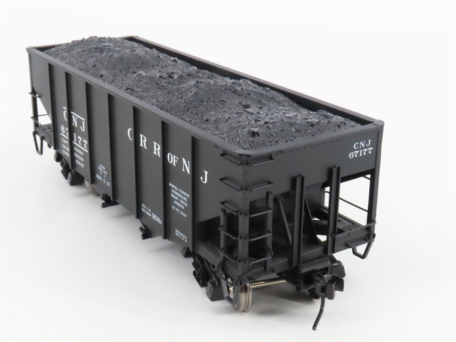 O 2-Rail Atlas CNJ Jersey Central 2-Bay Open Hopper Car #67177 w/Load
