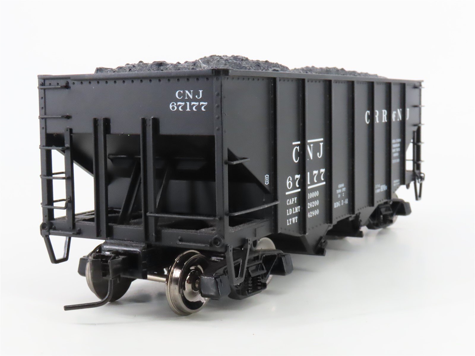 O 2-Rail Atlas CNJ Jersey Central 2-Bay Open Hopper Car #67177 w/Load