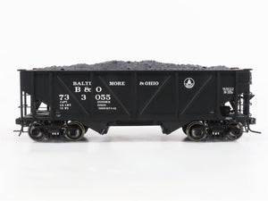 O 2-Rail Atlas B&O Baltimore & Ohio 2-Bay Open Hopper Car #733055 w/Load