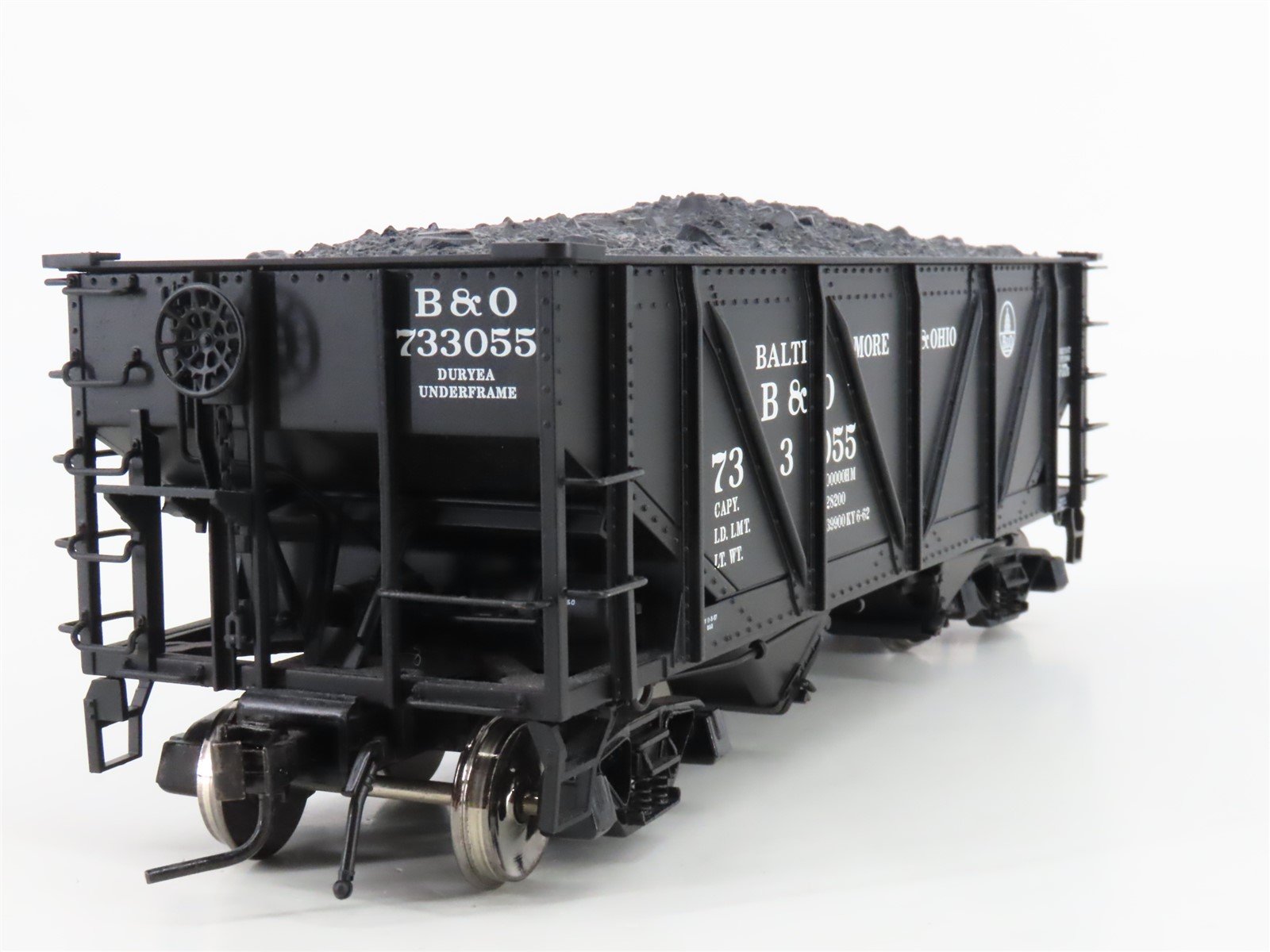 O 2-Rail Atlas B&O Baltimore & Ohio 2-Bay Open Hopper Car #733055 w/Load