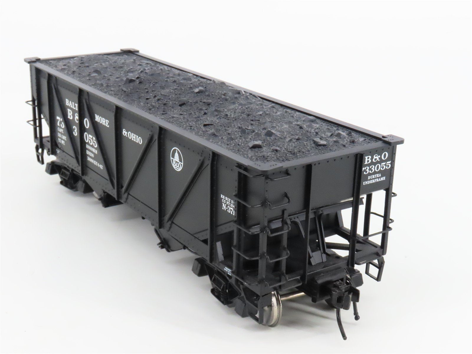 O 2-Rail Atlas B&O Baltimore & Ohio 2-Bay Open Hopper Car #733055 w/Load