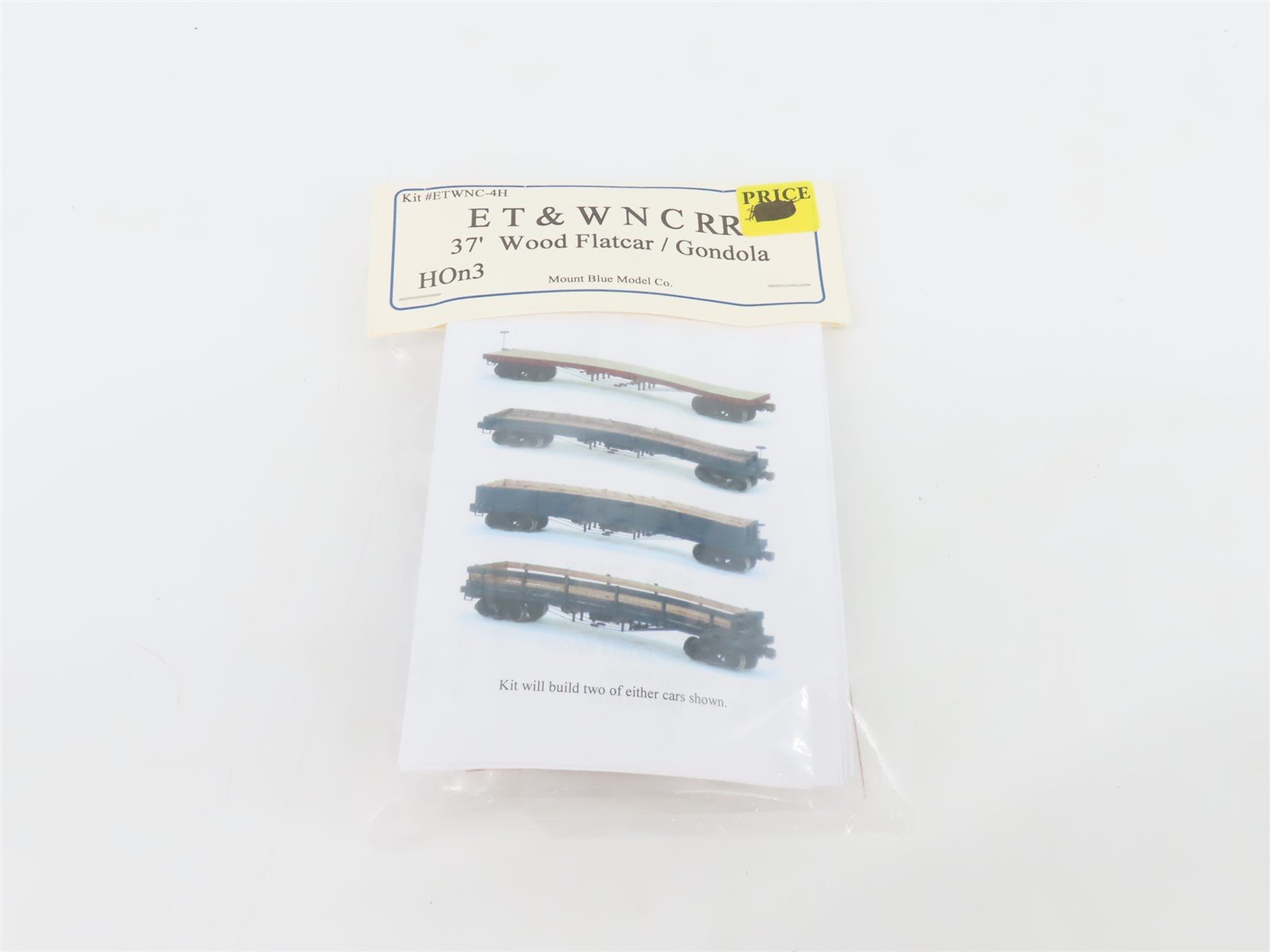 HOn3 Scale Mount Blue ETWNC-4H ET&WNC 37' Flatcar/Gondola Kit