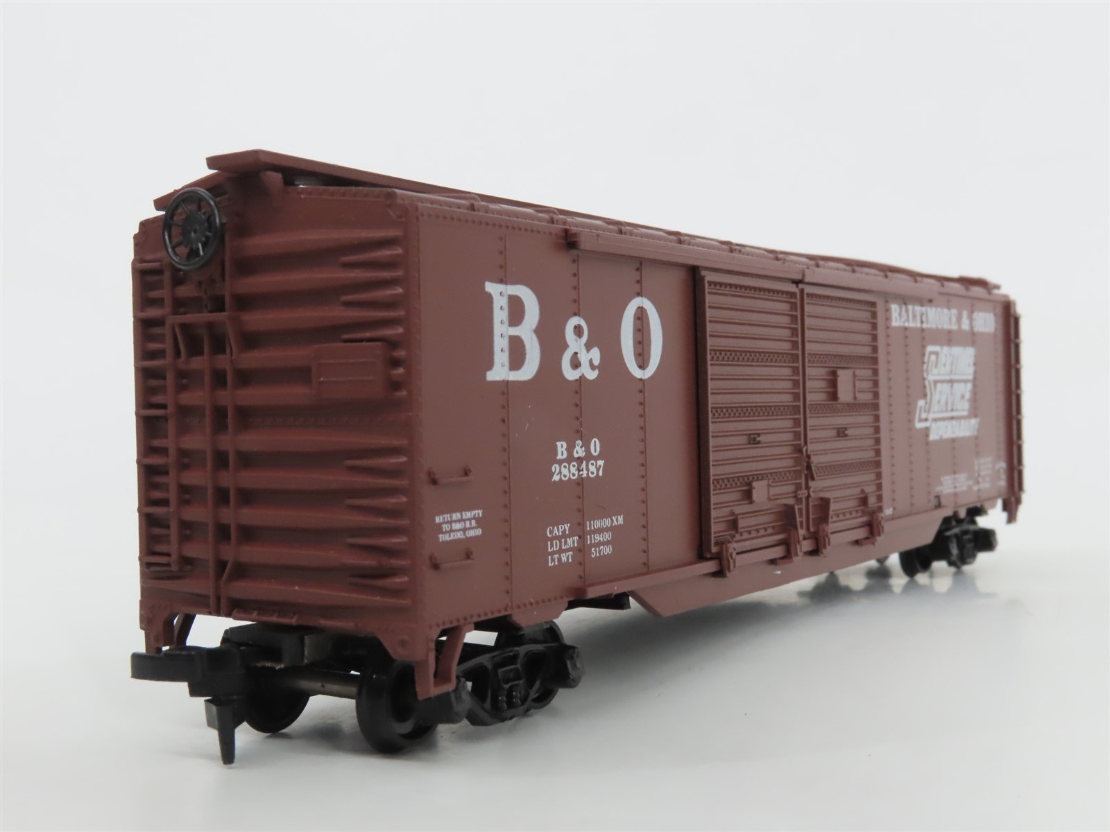 HO Scale Collectors Corner Bev-Bel 1105 B&O Baltimore & Ohio 50' Box Car #288487