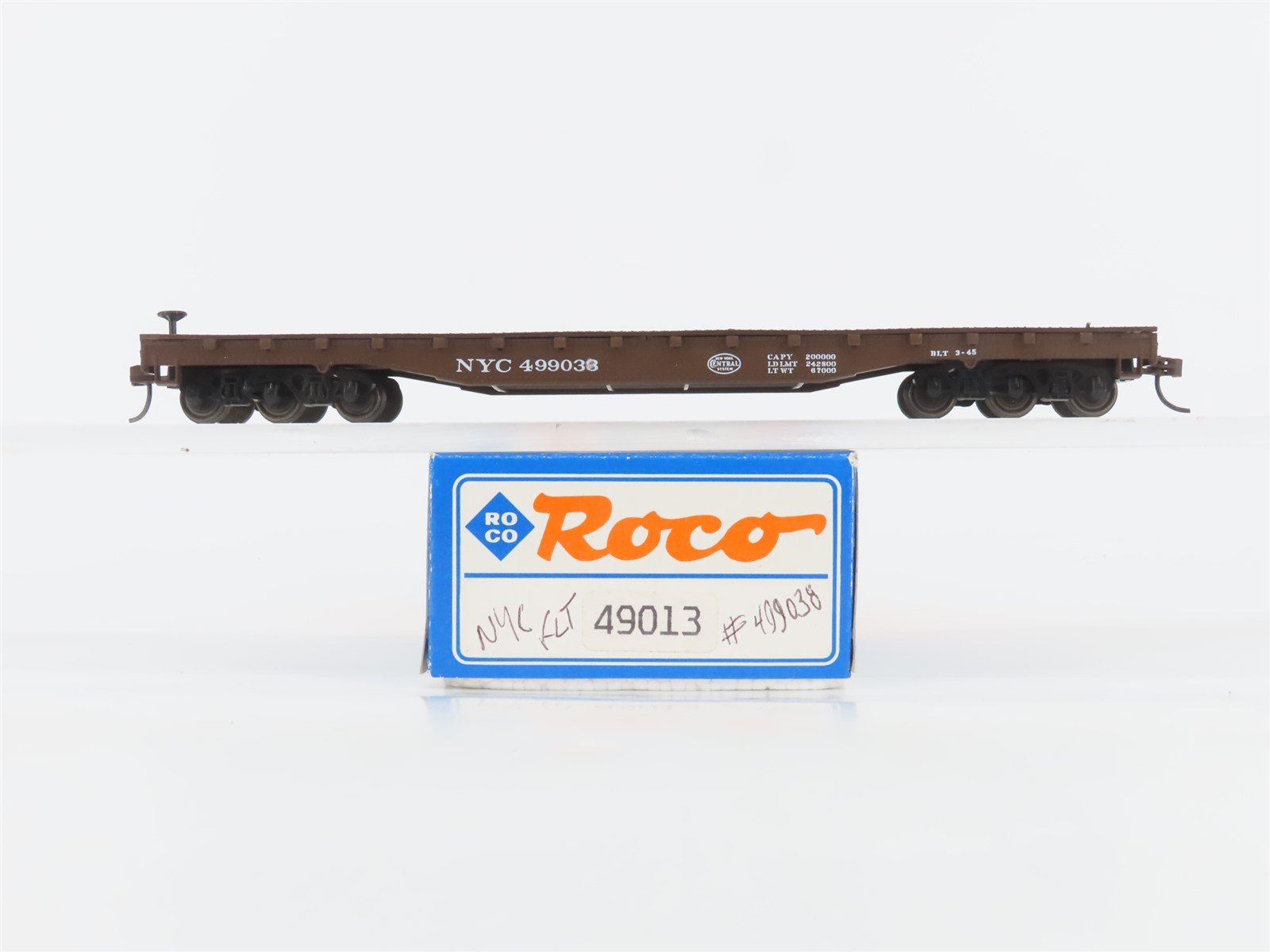 HO Scale Roco 49013 NYC New York Central Flatcar #499038