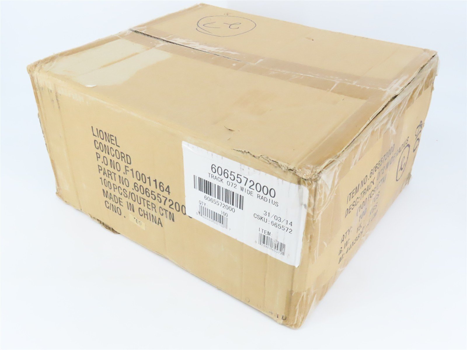 O Gauge 3-Rail Lionel 6-65572 Wide Radius O72 Curved Track 80-Pack