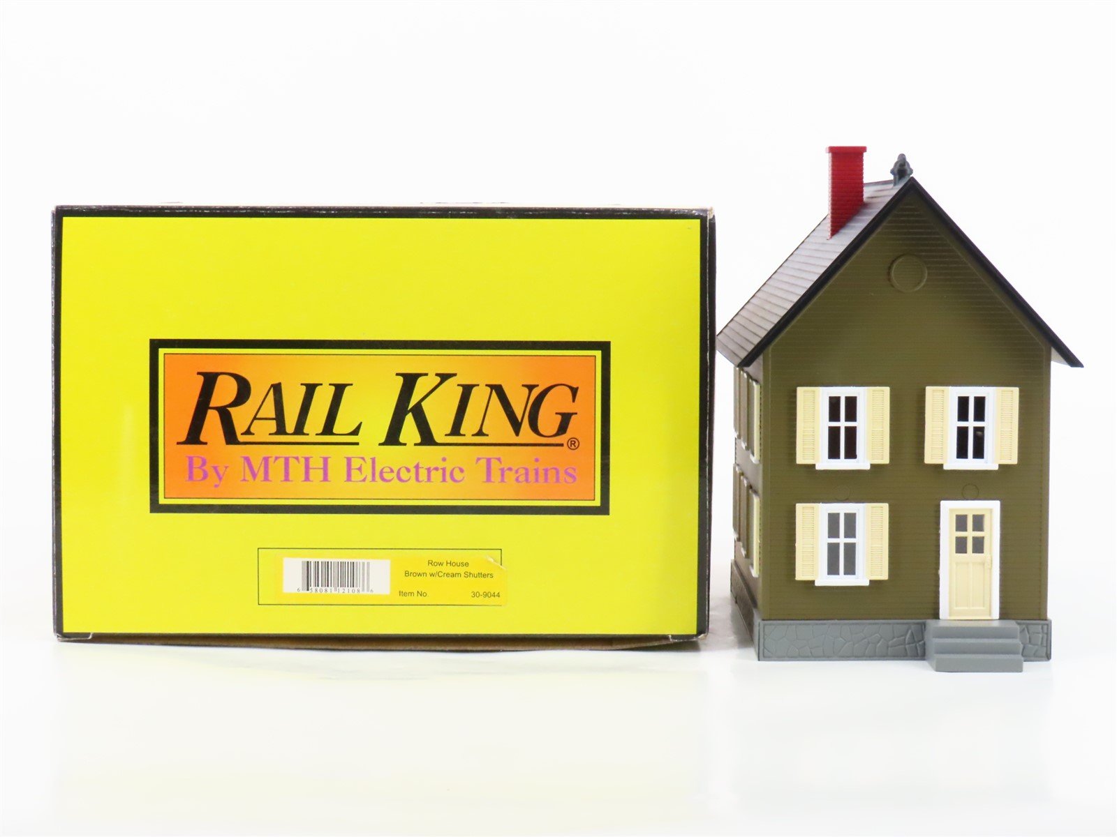 O 1/48 Scale MTH RailKing 30-9044 Row House - Brown w/ Cream Shutters