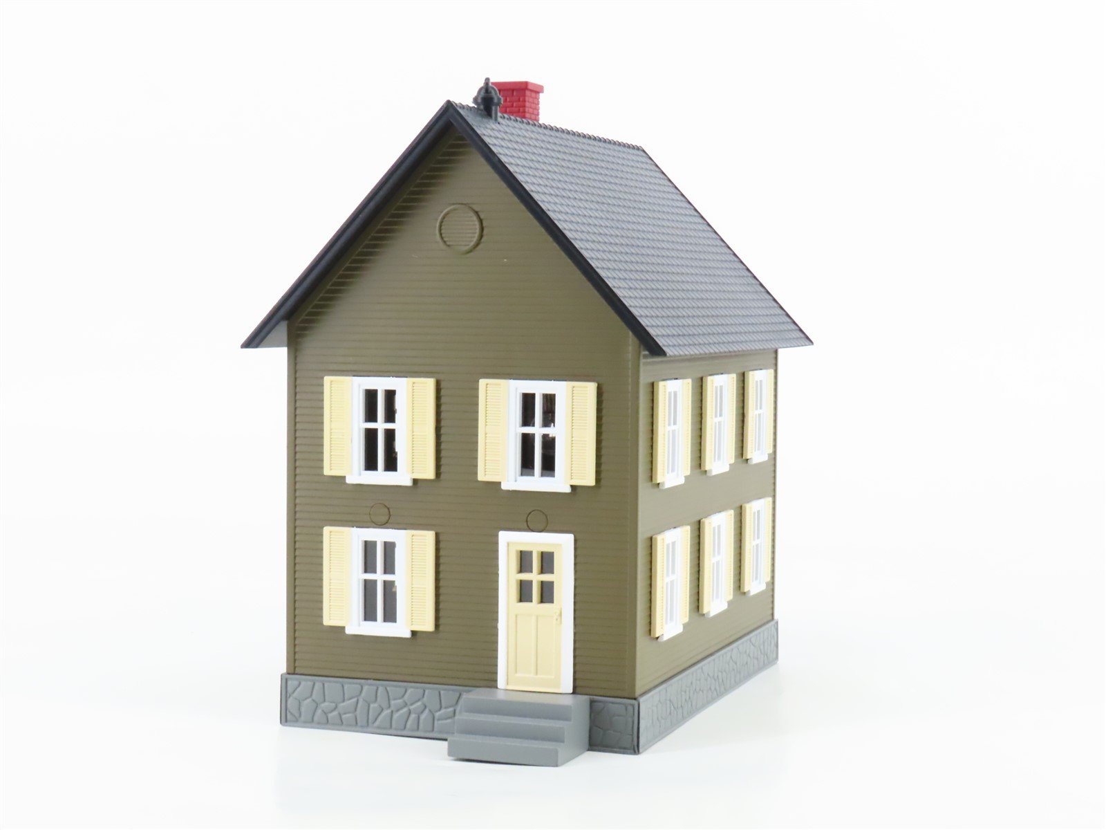 O 1/48 Scale MTH RailKing 30-9044 Row House - Brown w/ Cream Shutters