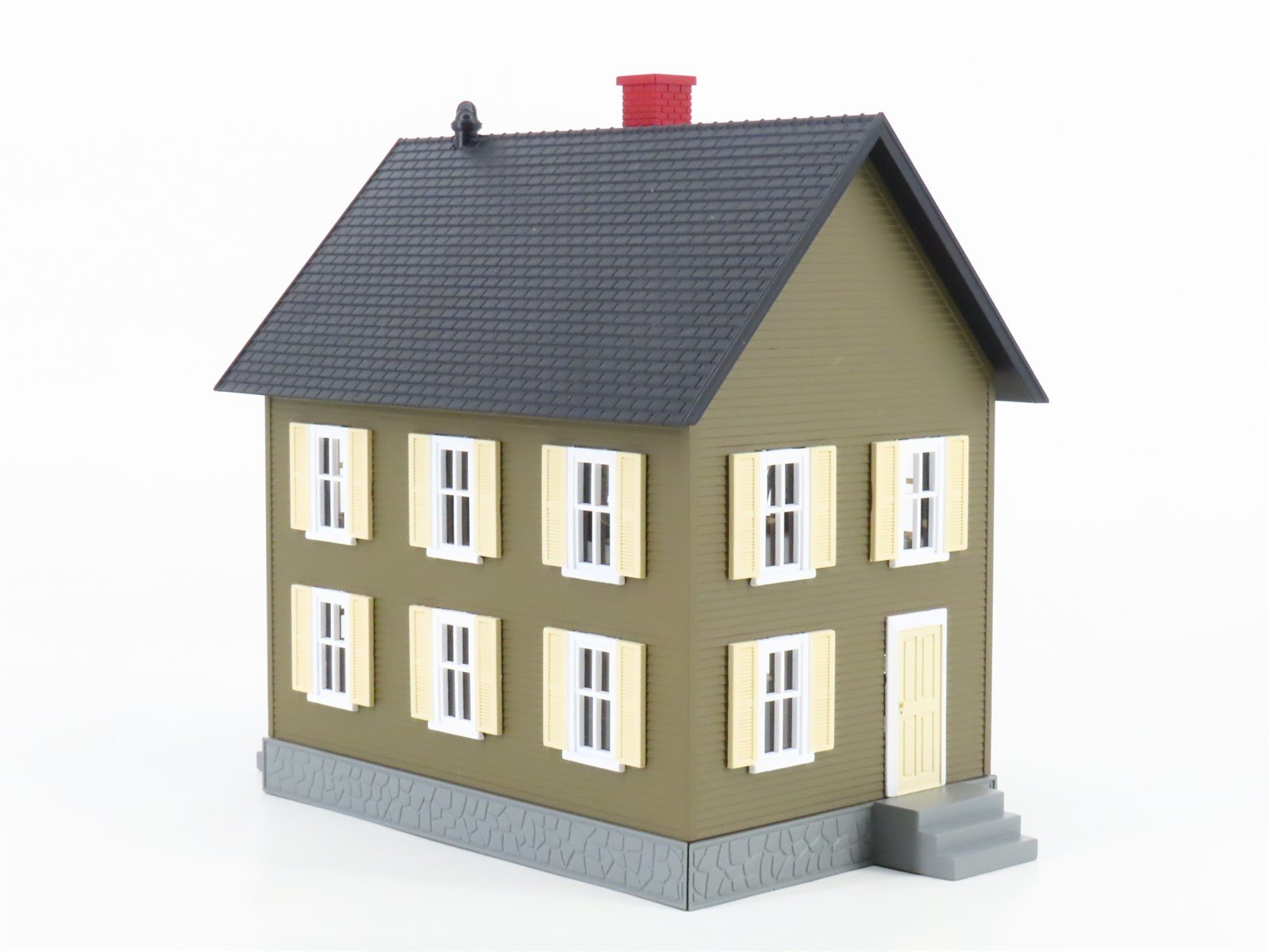 O 1/48 Scale MTH RailKing 30-9044 Row House - Brown w/ Cream Shutters