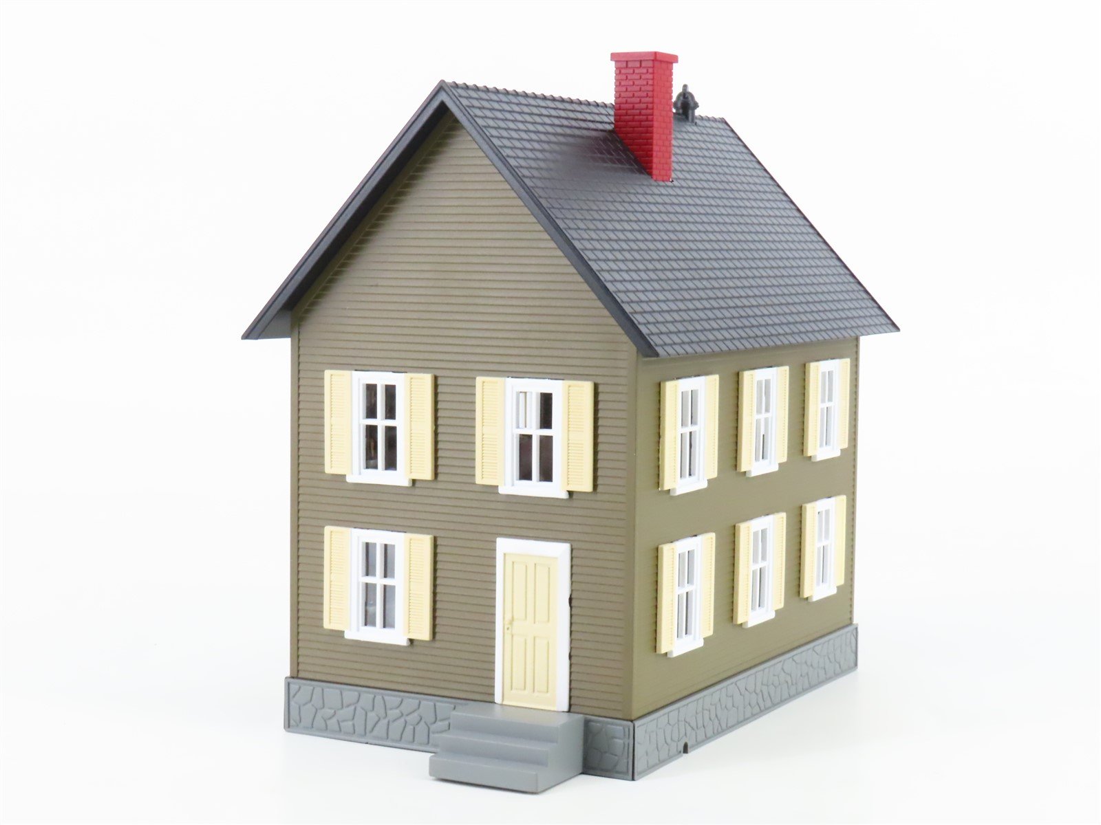 O 1/48 Scale MTH RailKing 30-9044 Row House - Brown w/ Cream Shutters