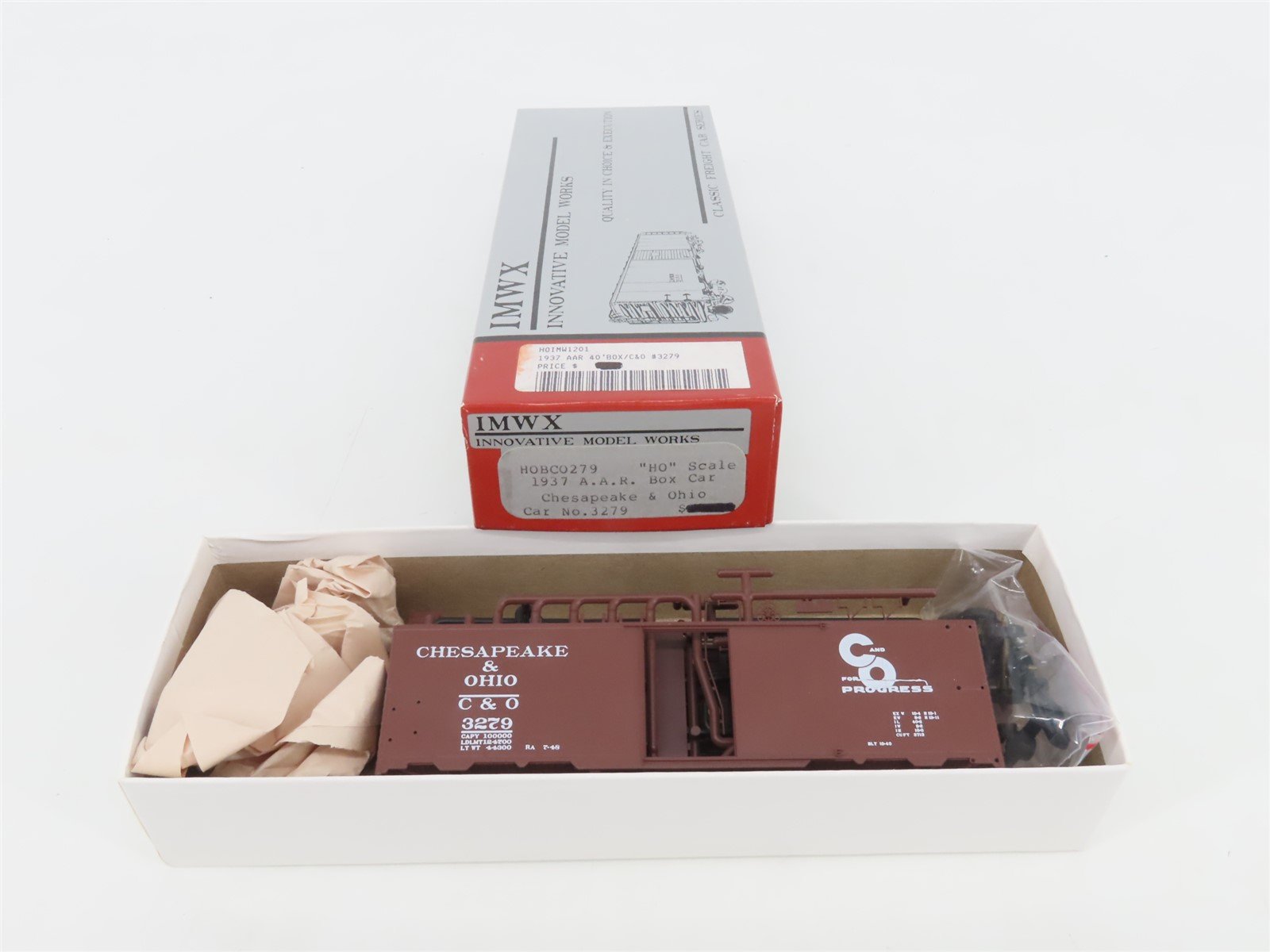 HO Scale IMWX Kit HOBCO279 C&O Chesapeake & Ohio "Progress" 40' Box Car #3279