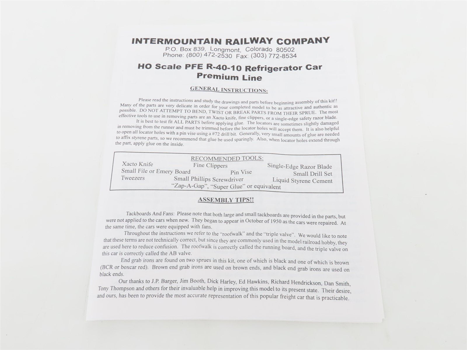 HO InterMountain Kit 41704P-12 UP SP PFE Pacific Fruit Express Reefer #44200