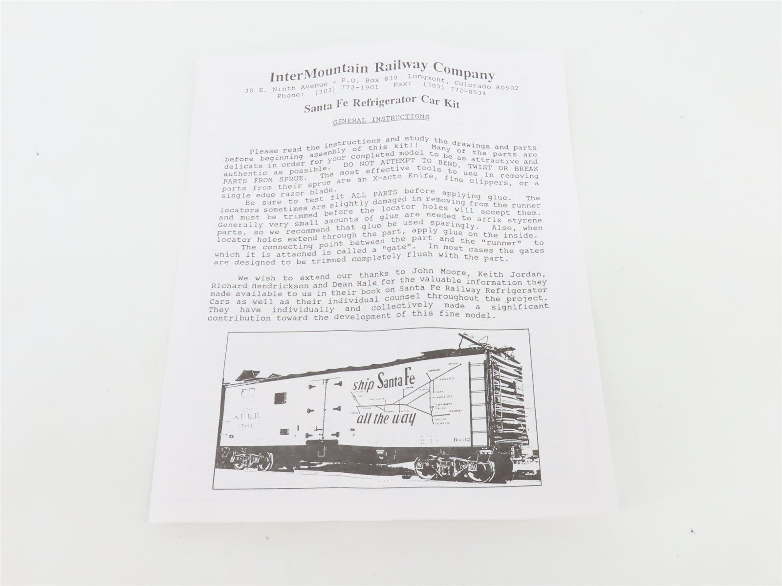 HO Scale InterMountain Kit 41103-33 SFRD Santa Fe 