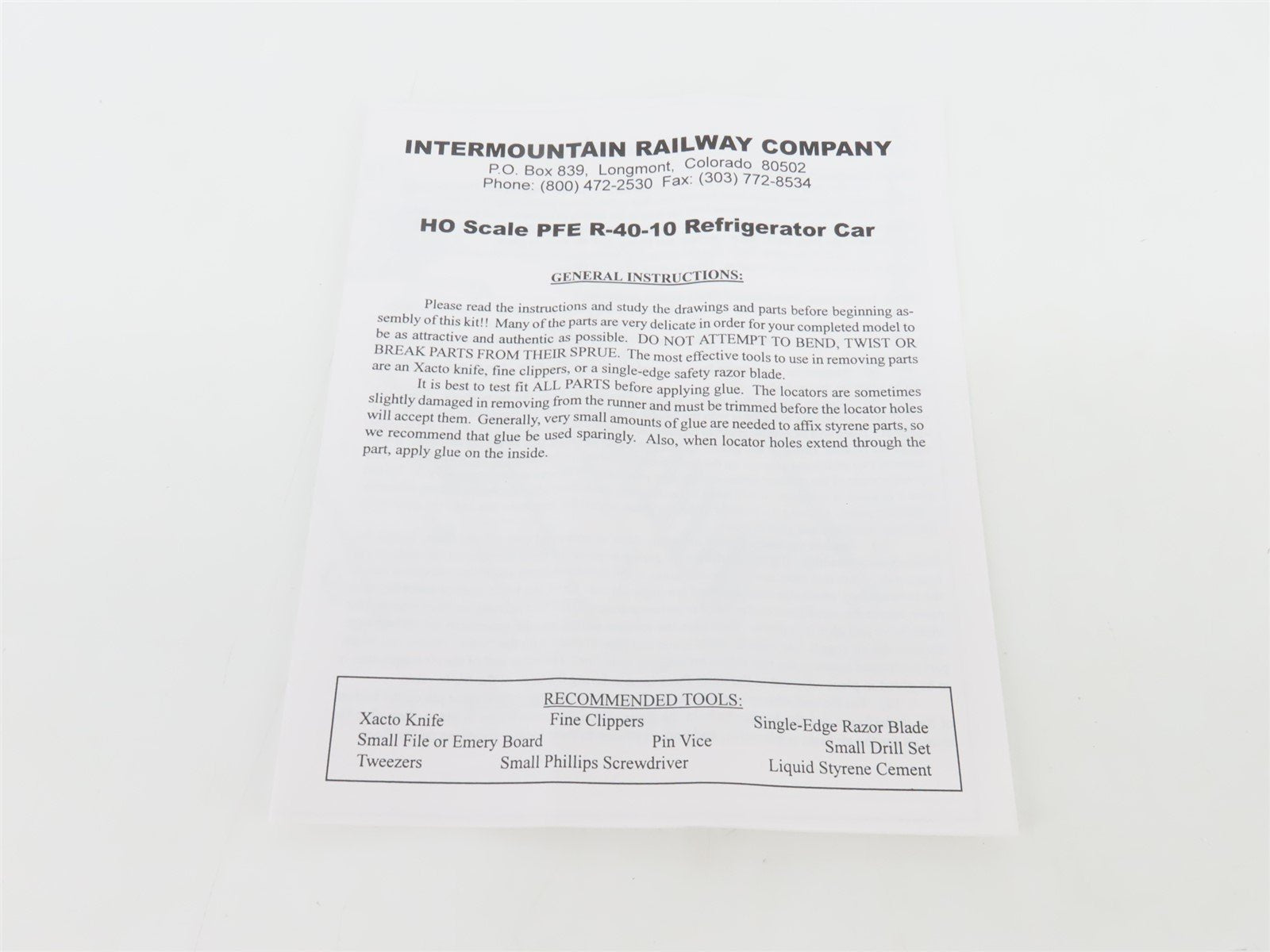HO InterMountain Kit 41703-06 UP SP PFE Pacific Fruit Express Reefer #42452