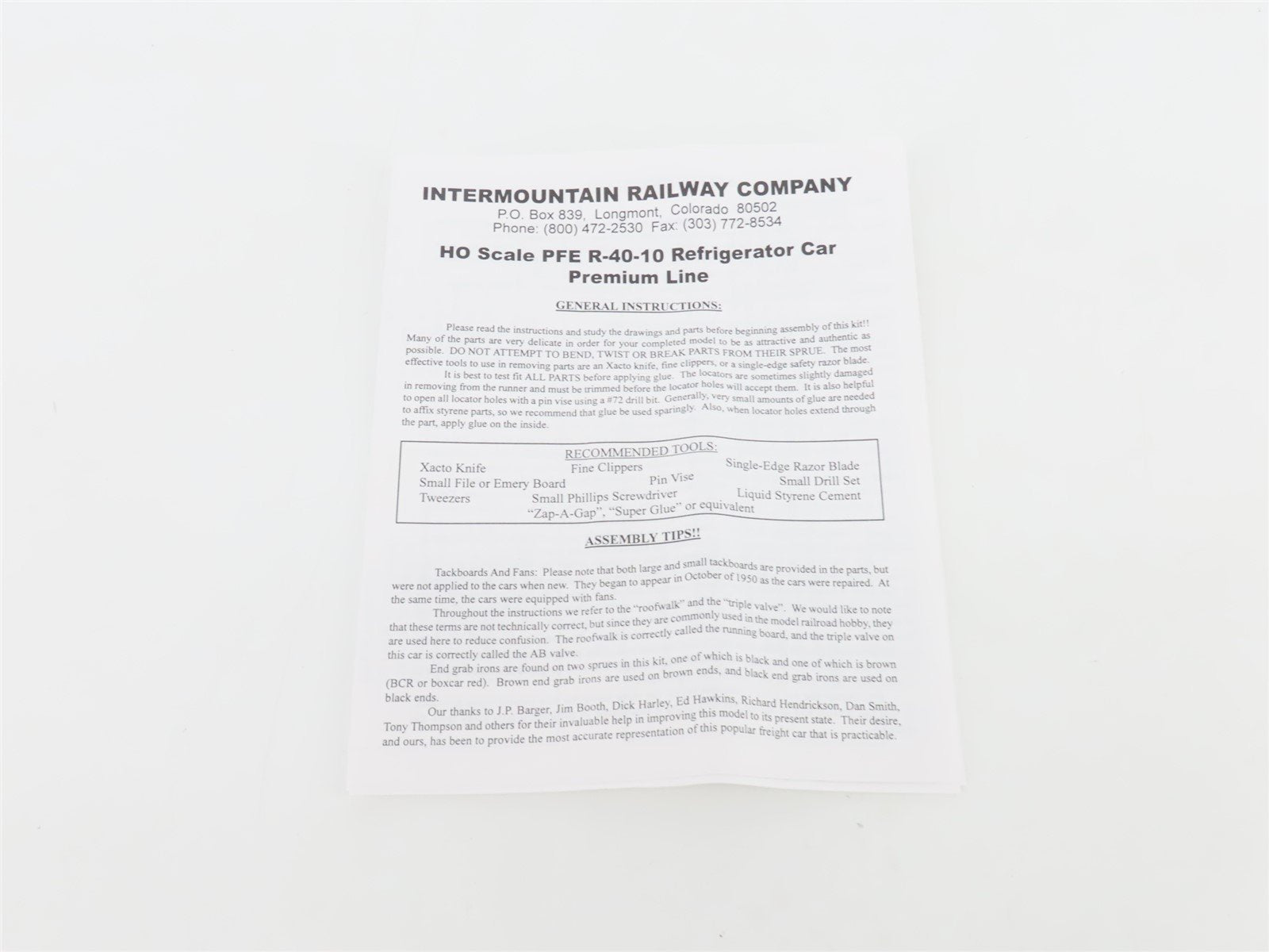 HO InterMountain Kit 41704P-10 UP SP PFE Pacific Fruit Express Reefer #44143