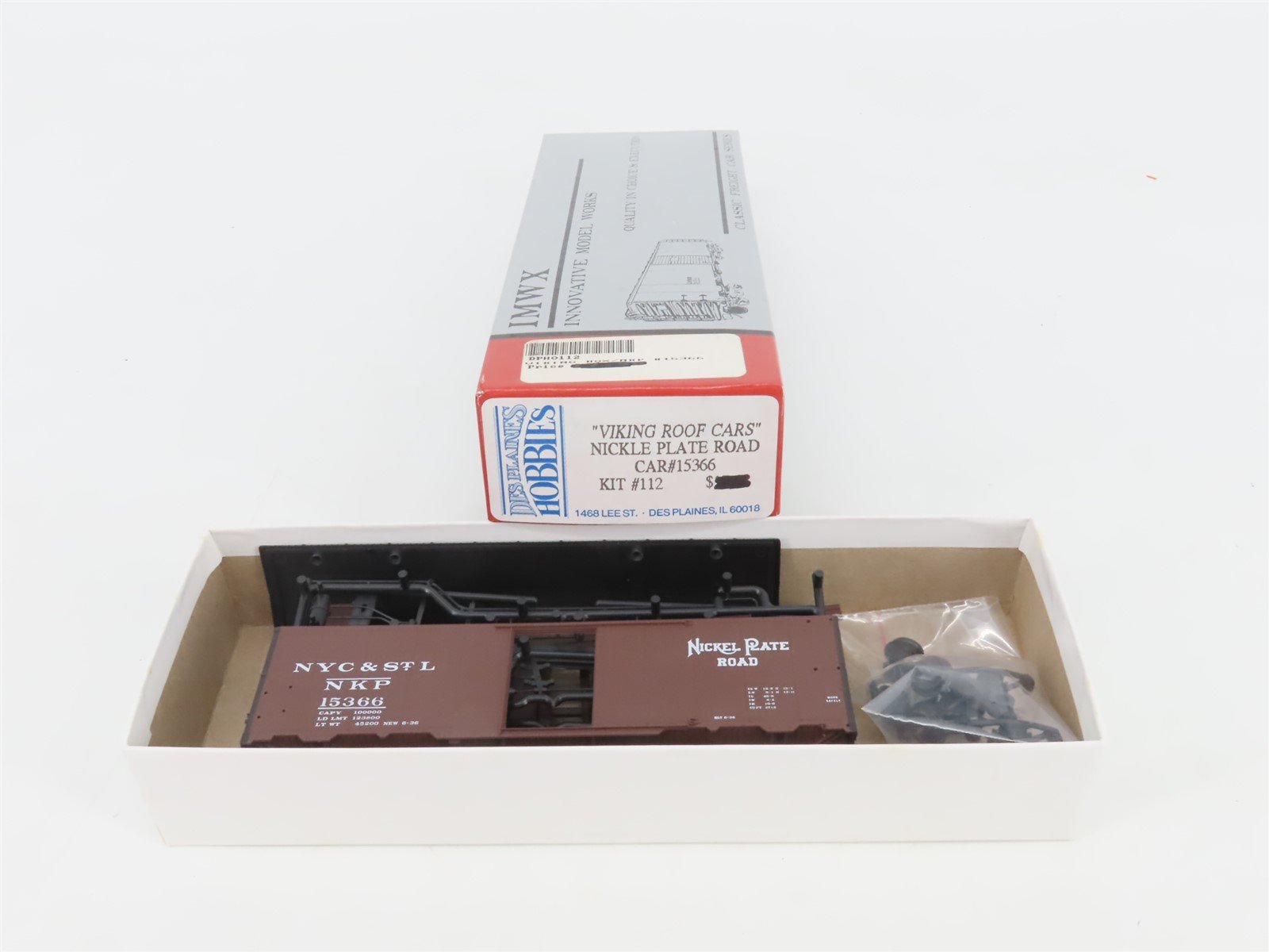 HO Scale IMWX/Des Plaines Hobbies Kit 112 NYC&StL NKP Viking Roof Box Car #15366