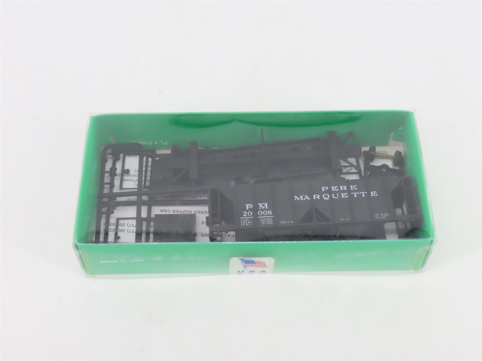 HO Scale Bowser Kit 55633 PM Pere Marquette 2-Bay Covered Hopper #20008 - SEALED