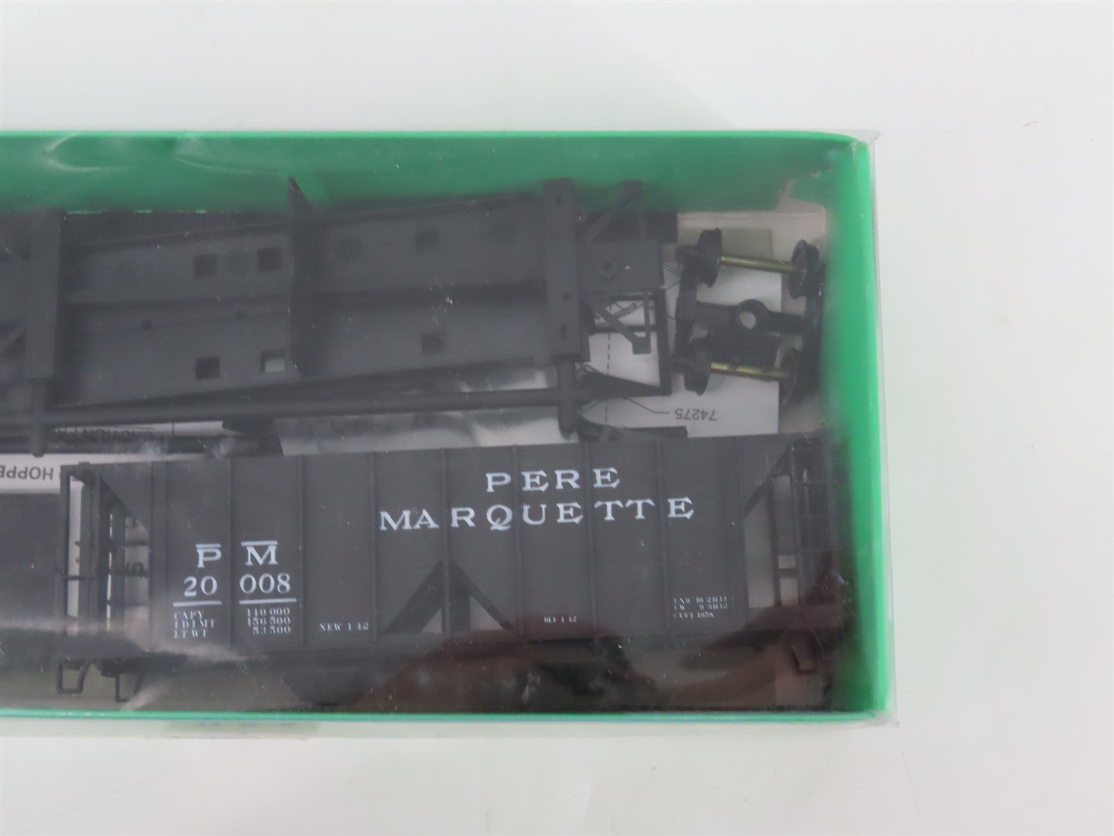 HO Scale Bowser Kit 55633 PM Pere Marquette 2-Bay Covered Hopper #20008 - SEALED