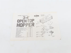 HO Scale Athearn/Bev-Bel Kit 1336-2 RDG Reading 34' 2-Bay Rib Side Hopper #80355